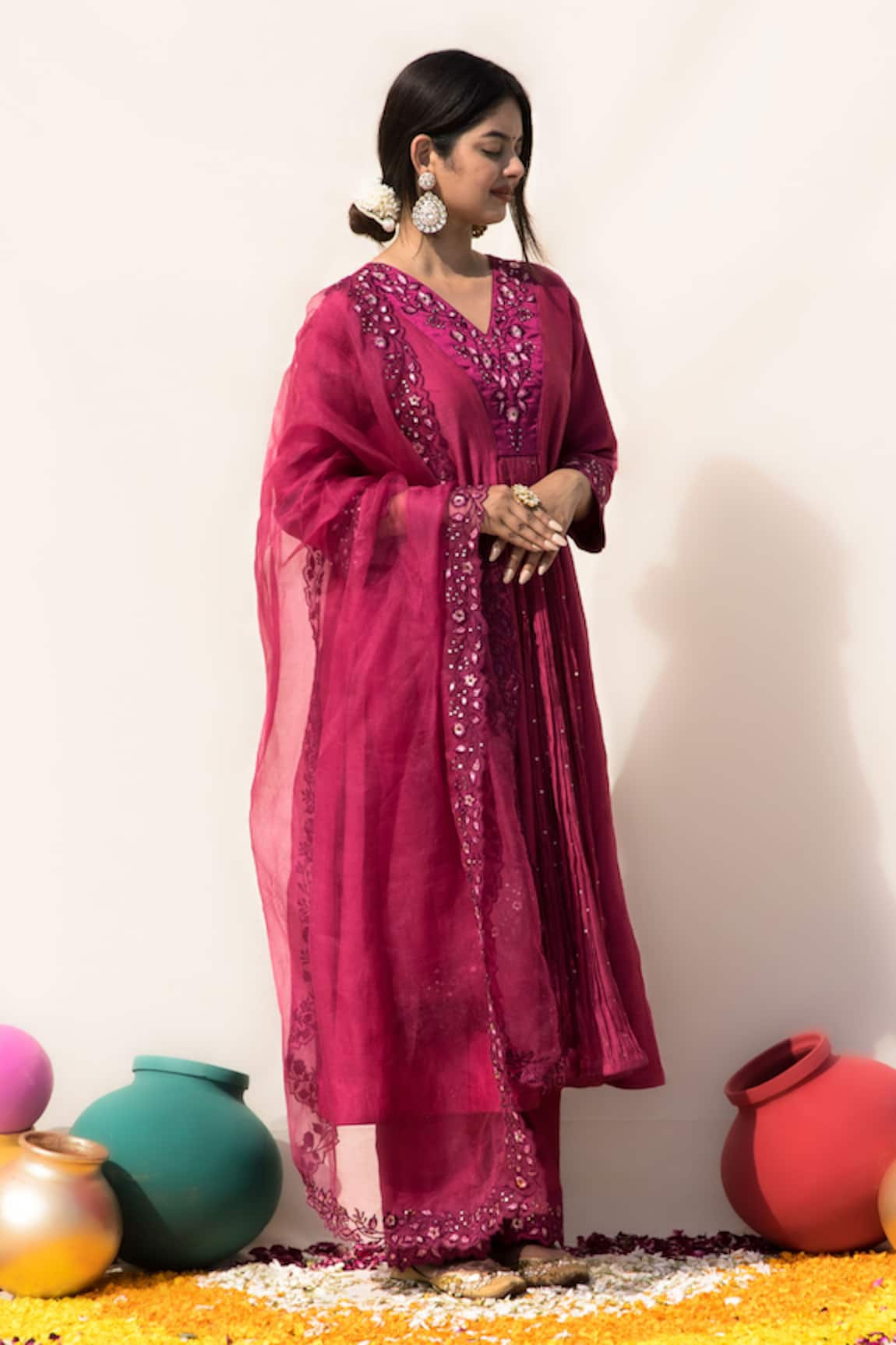 Mithi Supari Parijat Panelled Anarkali Pant Set