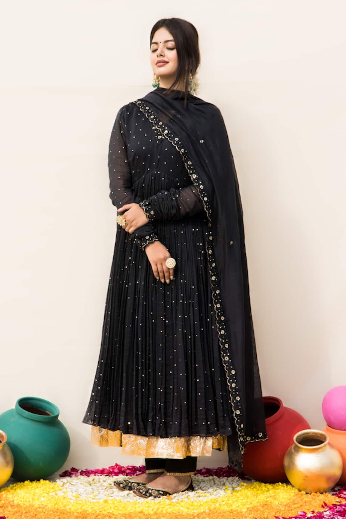 Mithi Supari Nargis Hand Embroidered Anarkali Set