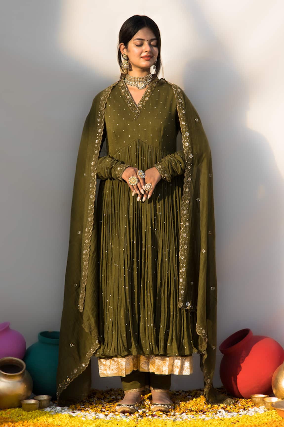 Mithi Supari Nargis Embroidered Anarkali Pant Set 