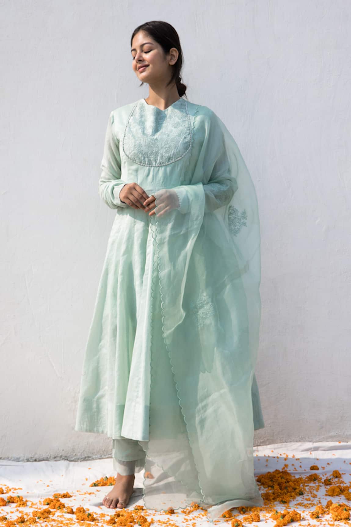 Mithi Supari Bela Yoke Embroidered Anarkali Set