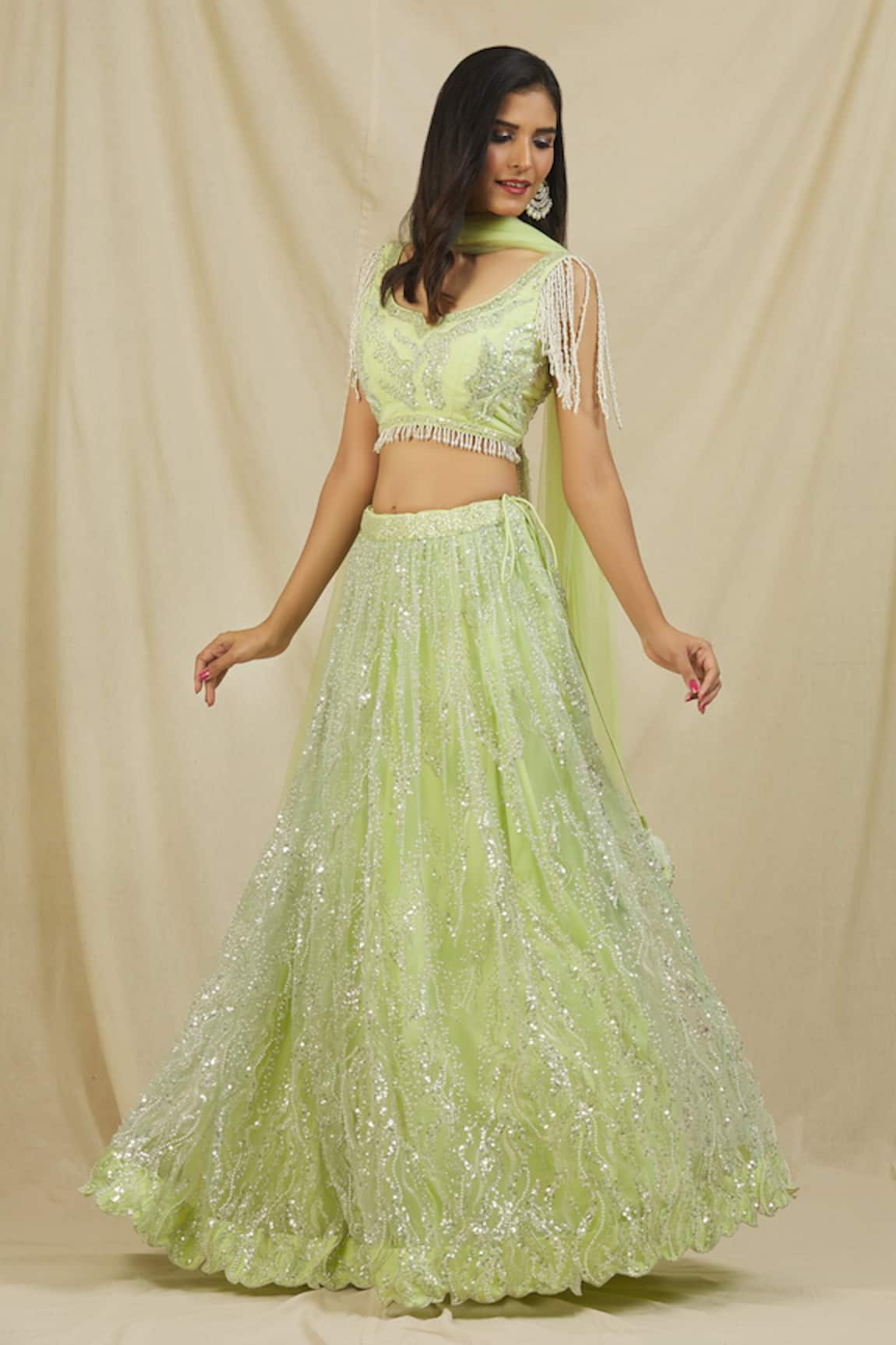 Rohini Bedi Sequin & Cut Dana Embroidered Lehenga Set