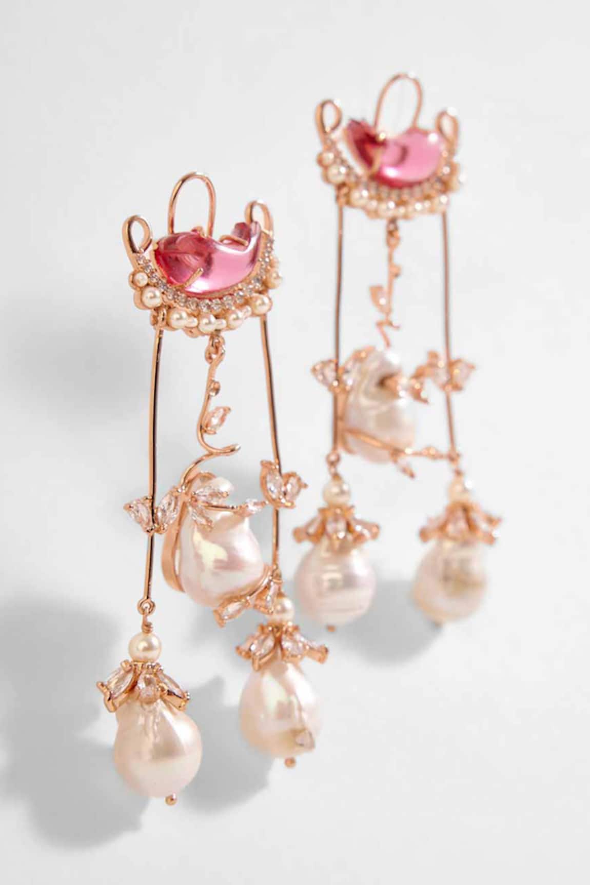 Outhouse Le Cleo Dewdrop Embellished Chandelier Earrings