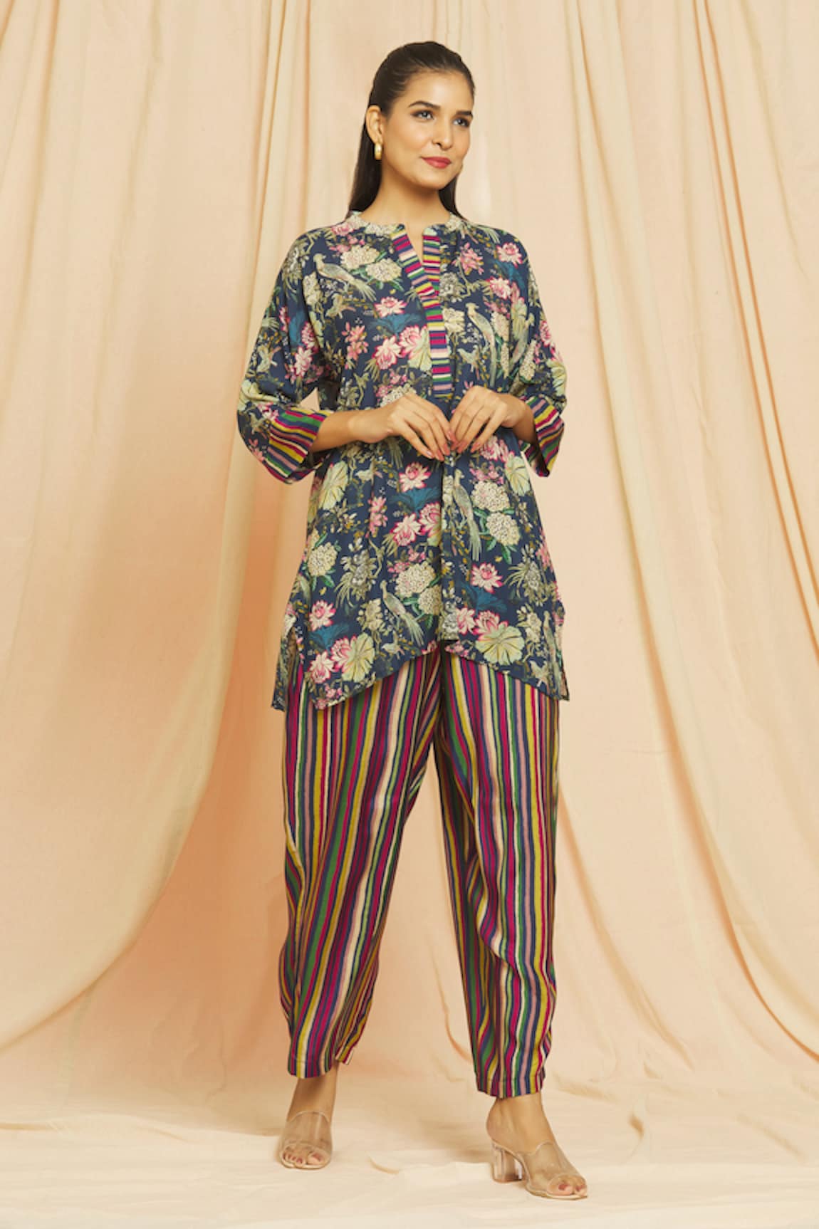 Meghna Panchmatia Floral Print Top With Pant