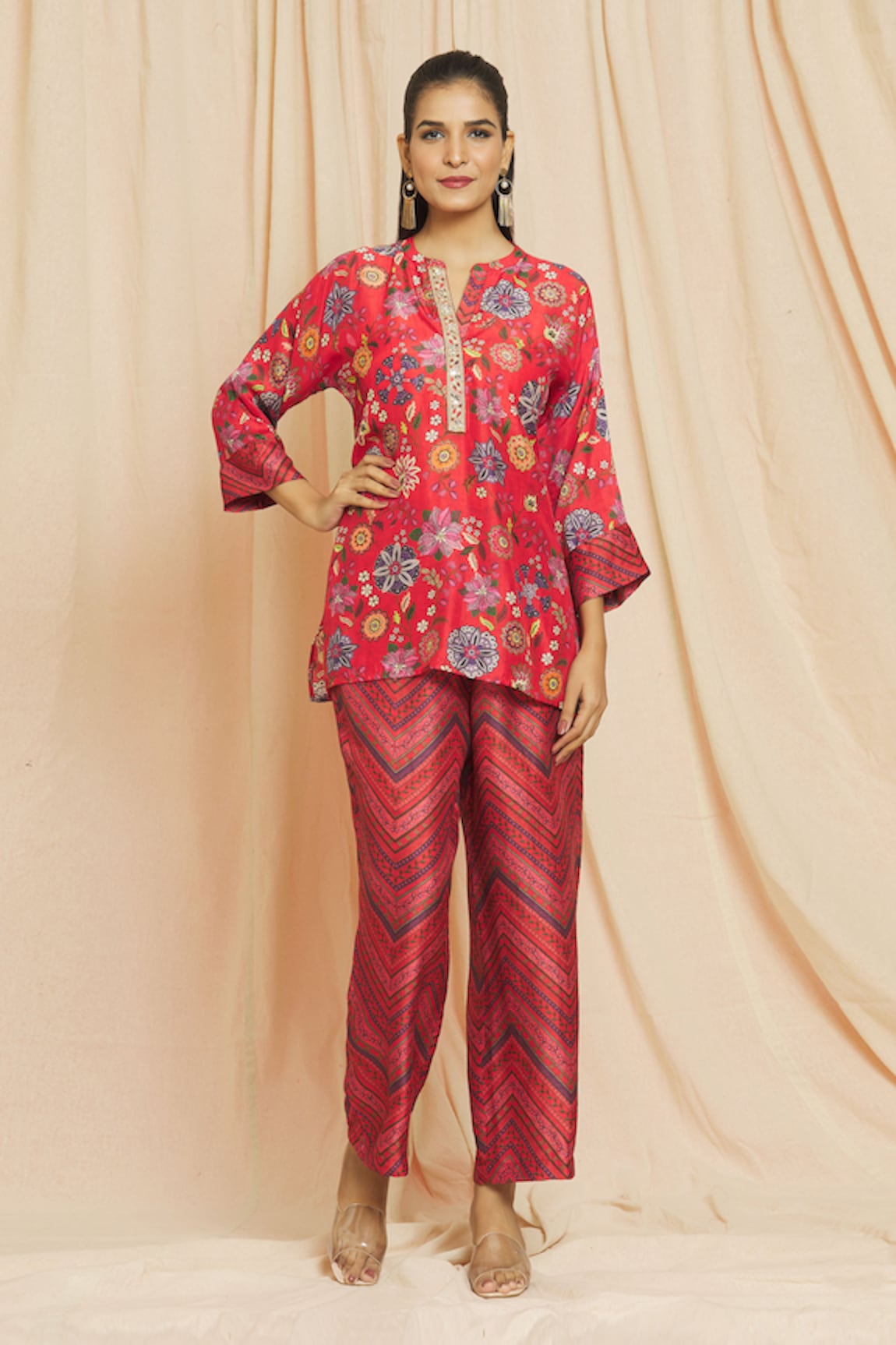 Meghna Panchmatia Silk Printed Top & Pant Set