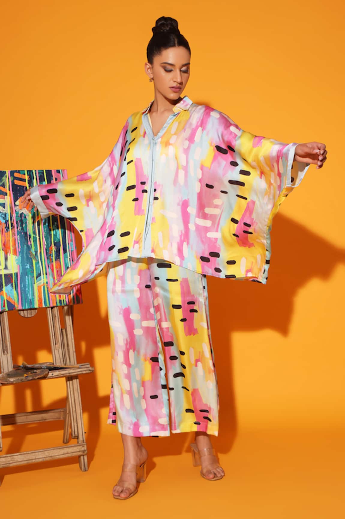 Kyra By Nina + Deepika Abstract Print Shirt With Pant 