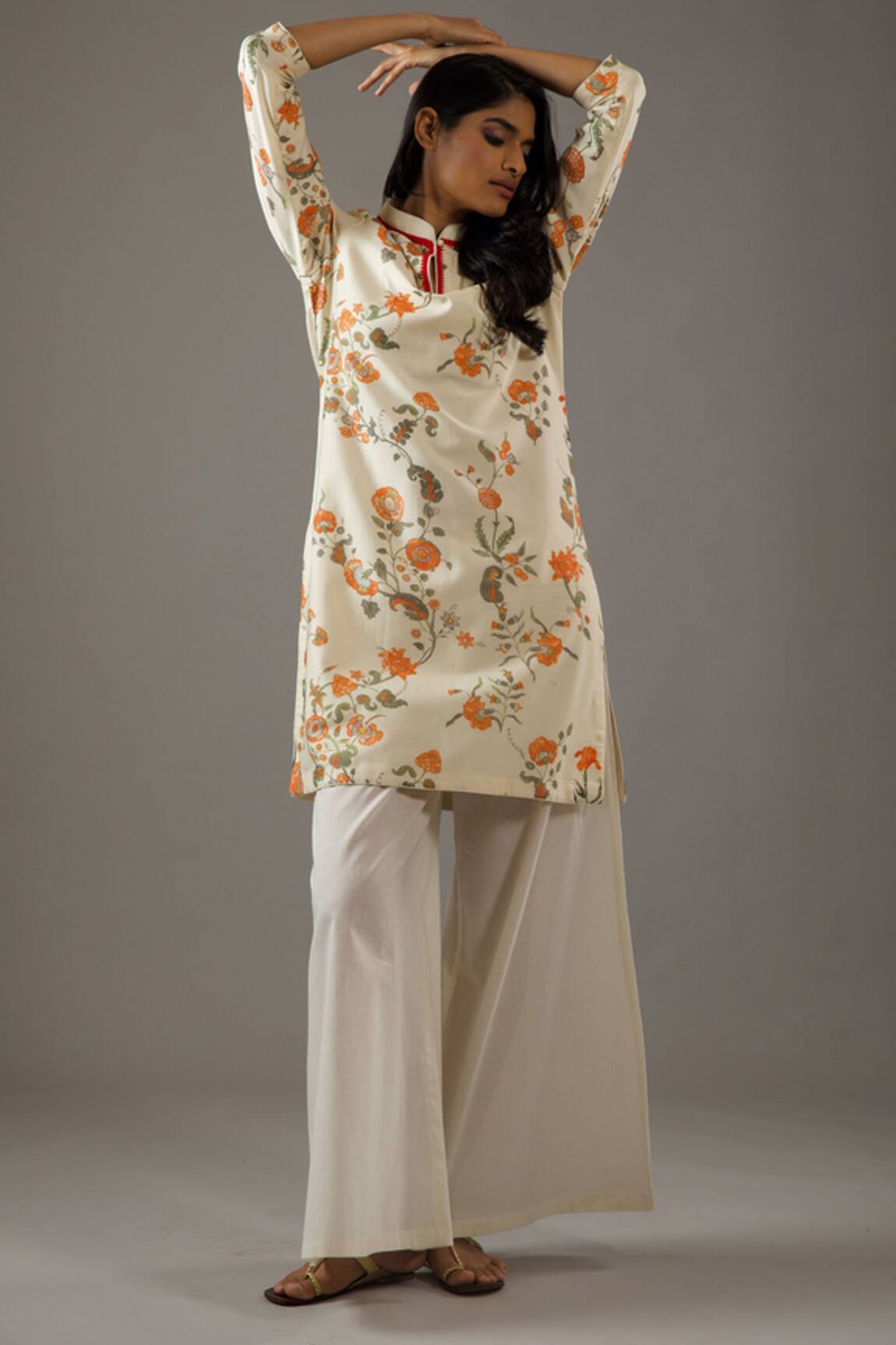 Balance by Rohit Bal Chanderi Silk Printed Tunic & Palazzo Set 