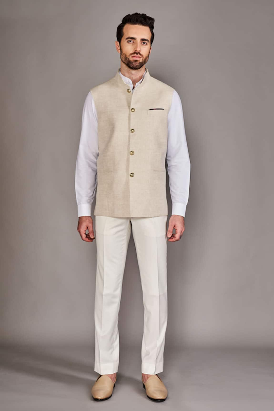 Arjun Kilachand Button Down Bundi With Shirt