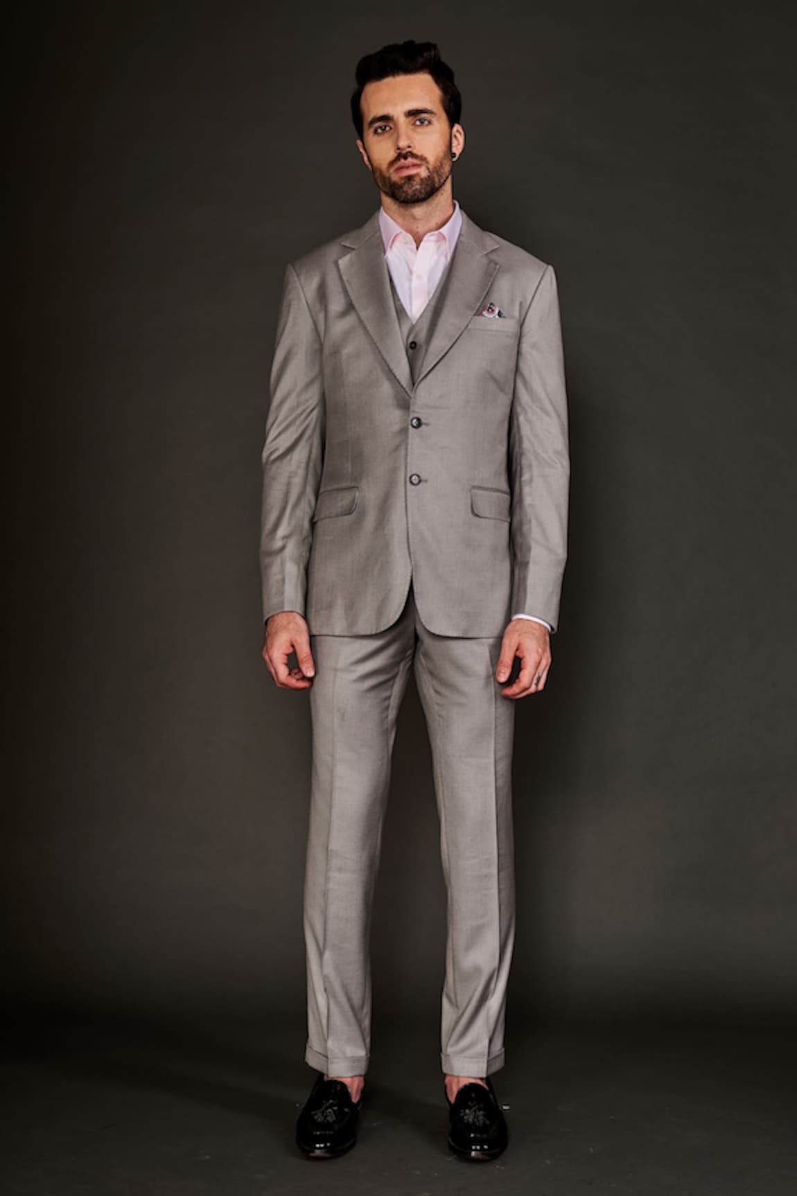 Louis Philippe Suits : Buy Louis Philippe Grey Two Piece Suit (Set of 2)  Online