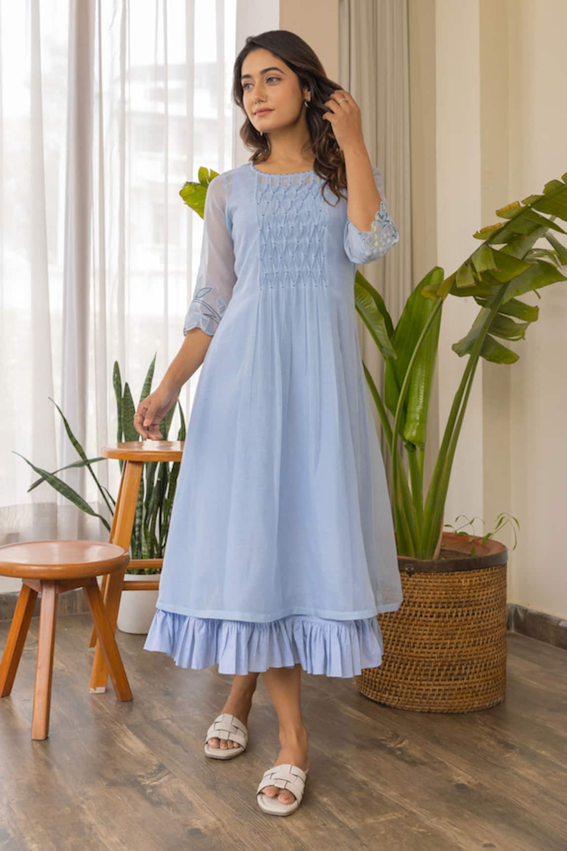 Khamaj India Melodia Kurta With Frilled Inner