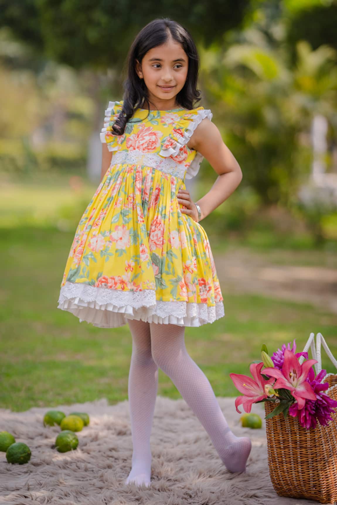 The Pony & Peony Co. Sunshine Floral Pattern Flared Dress