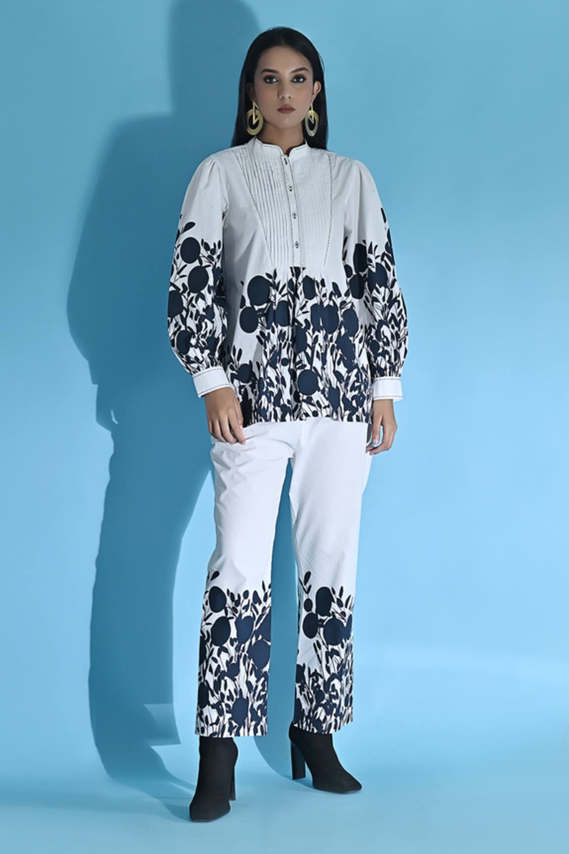 Jyoti Sachdev Iyer Cotton Floral Print Top & Trouser Set 