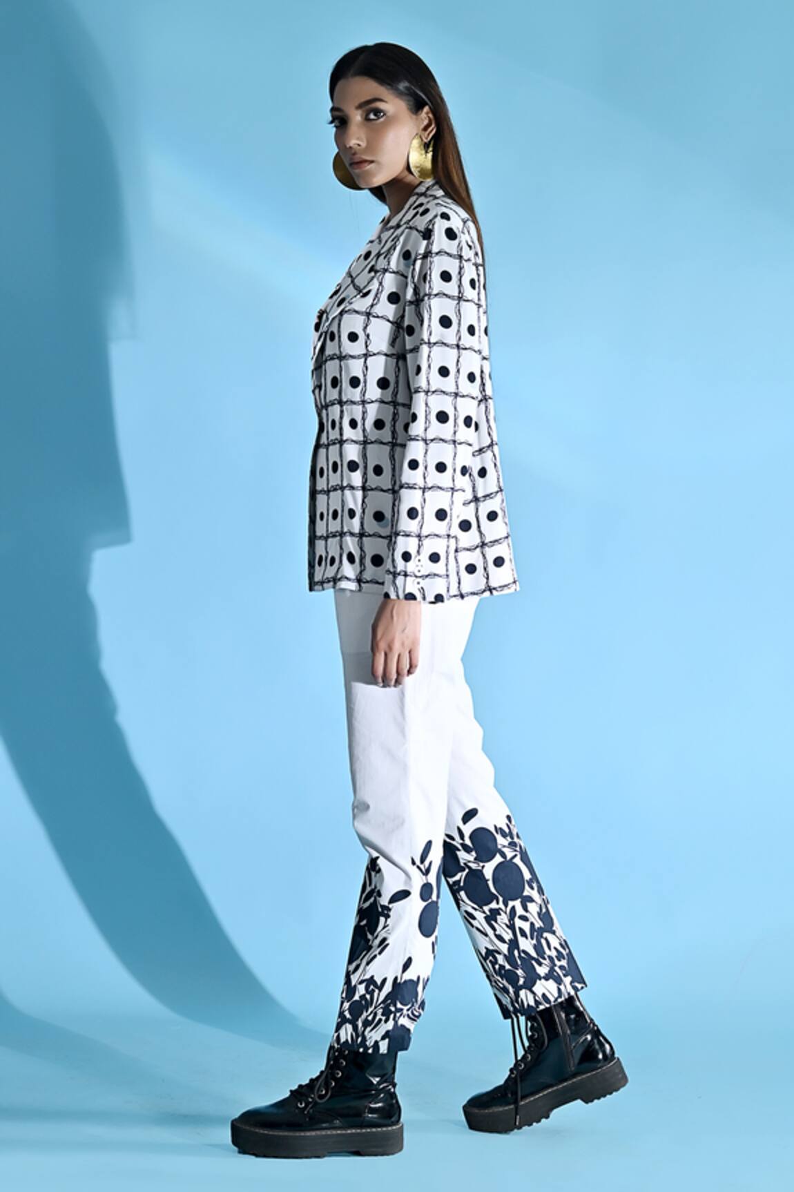 Jyoti Sachdev Iyer Geometric Print Jacket & Trouser Set 