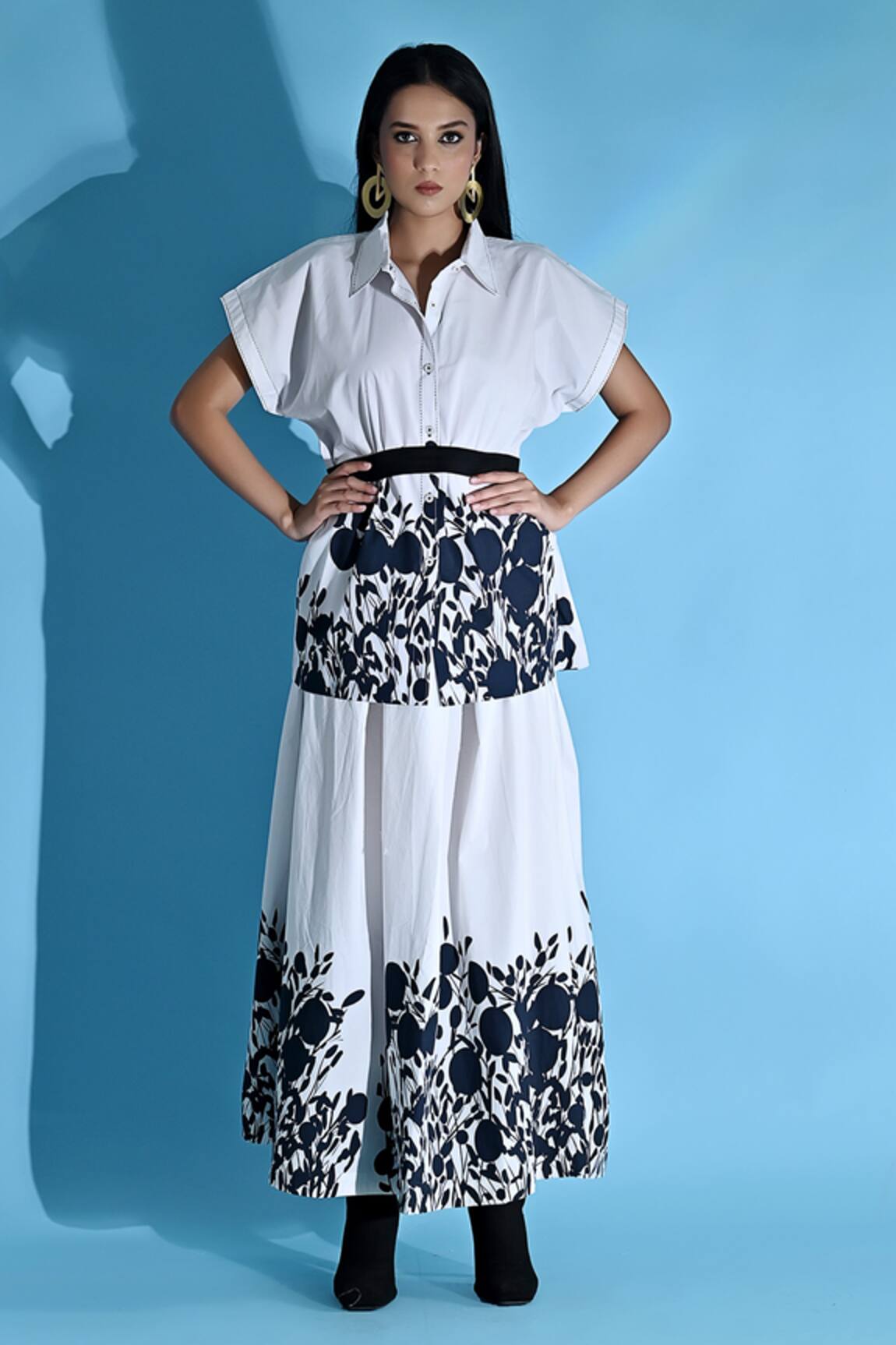 Jyoti Sachdev Iyer Cotton Floral Print Top & Skirt Set 