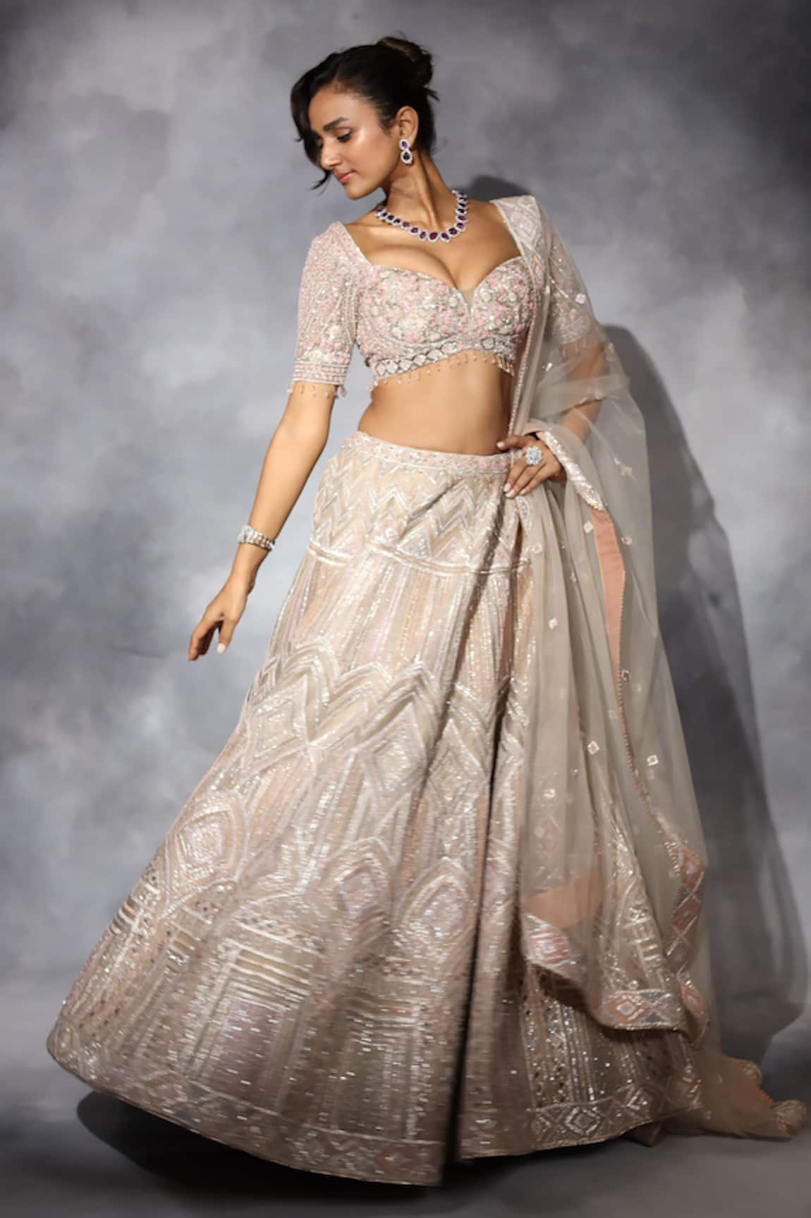 Swati Narula Hand Embroidered Blouse Bridal Lehenga Set