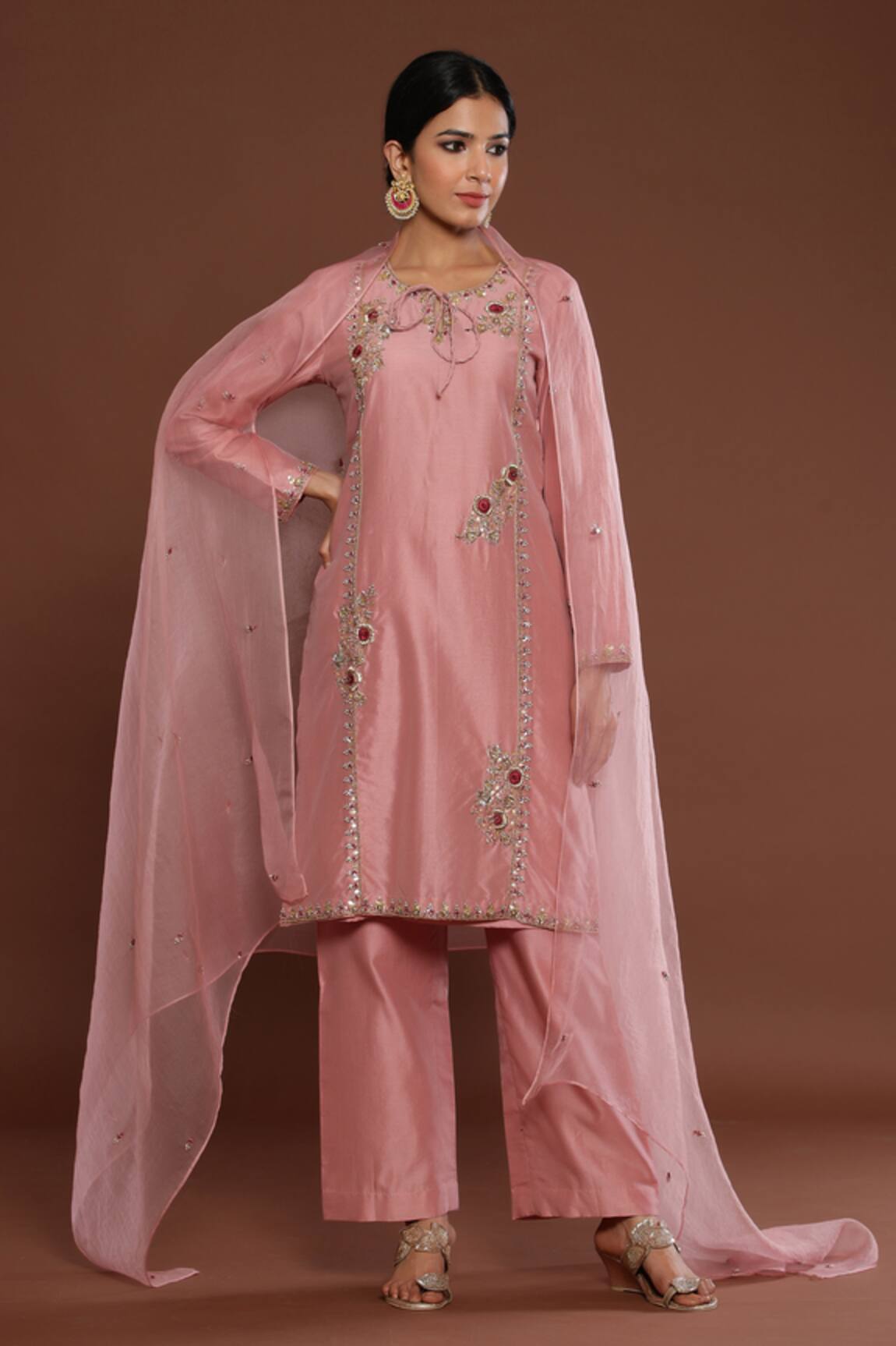 Palak Khandelwal Resham Embroidered Kurta Pant Set
