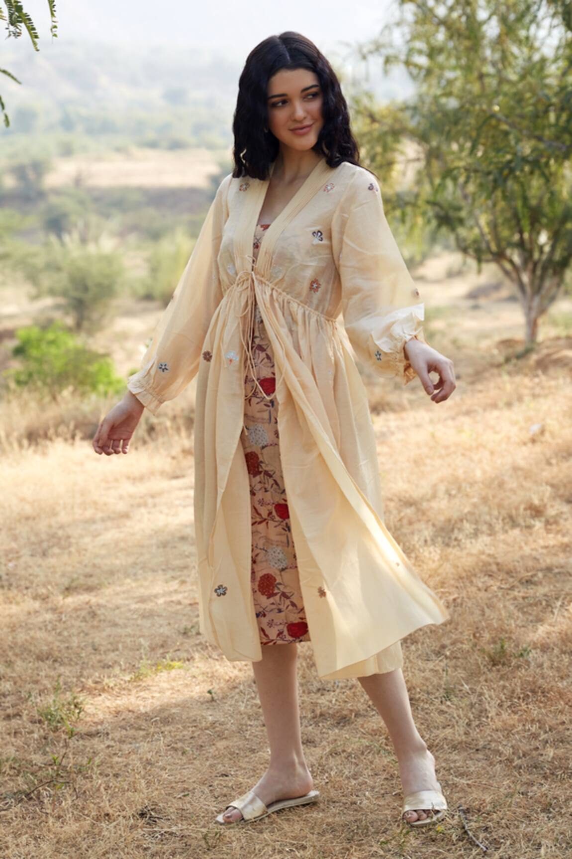 Palak Khandelwal Hand Embroidered Kaftan With Inner