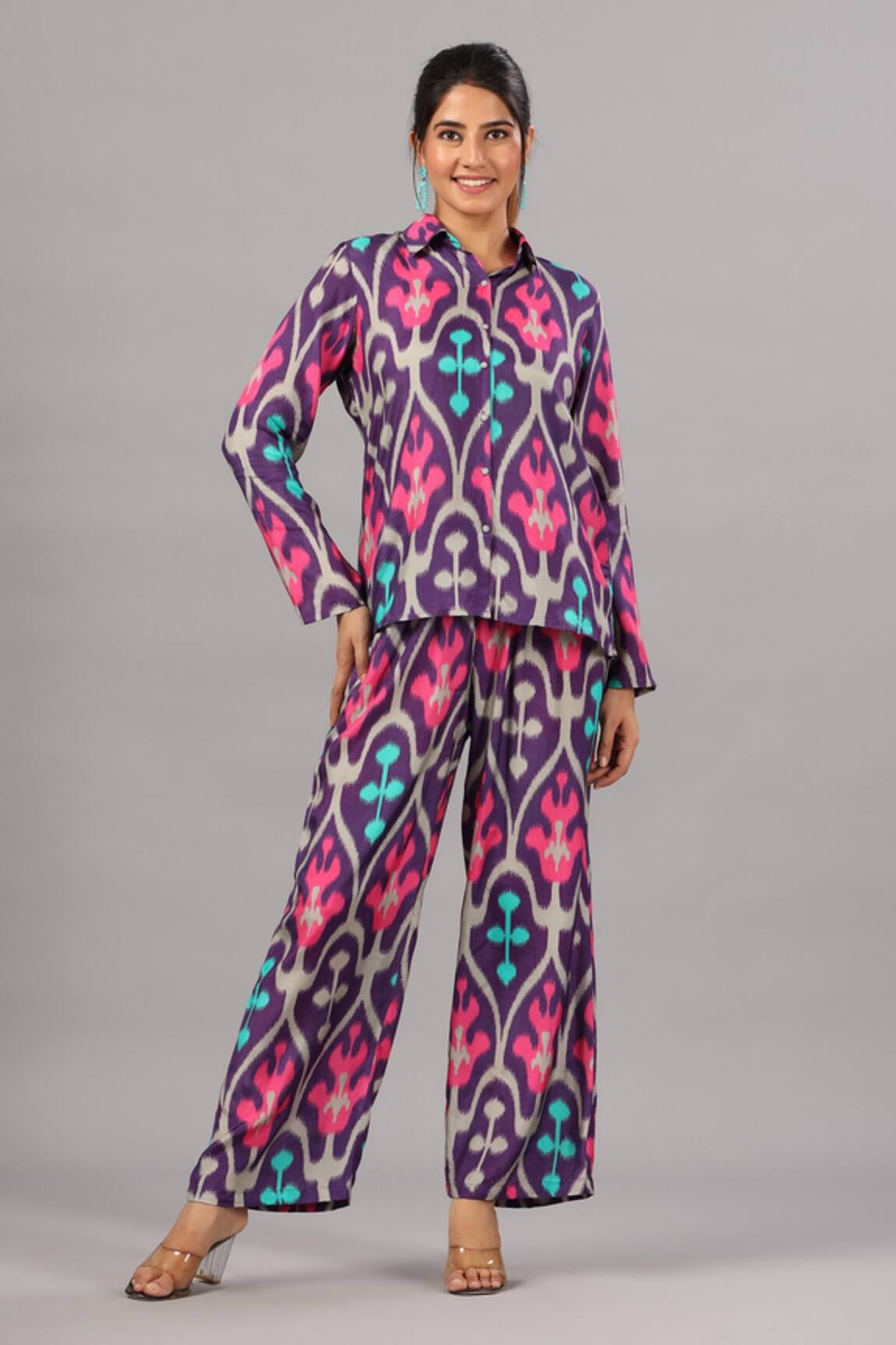 Bairaas Flower Pattern Shirt & Pant Set