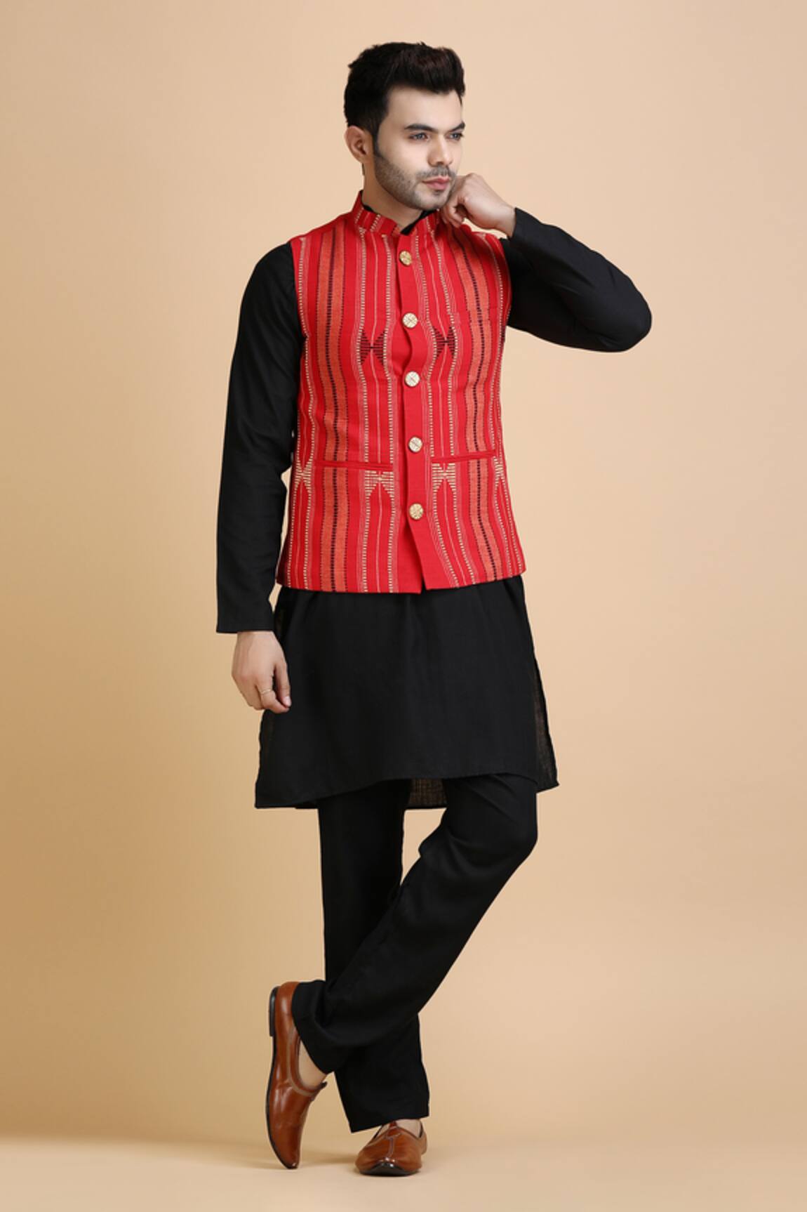 Dusala Shawls Dhruv Tribal Pattern Waistcoat