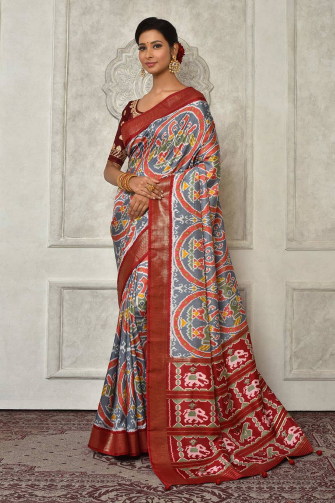 Arihant Rai Sinha Patola Pattern Saree With Running Blouse