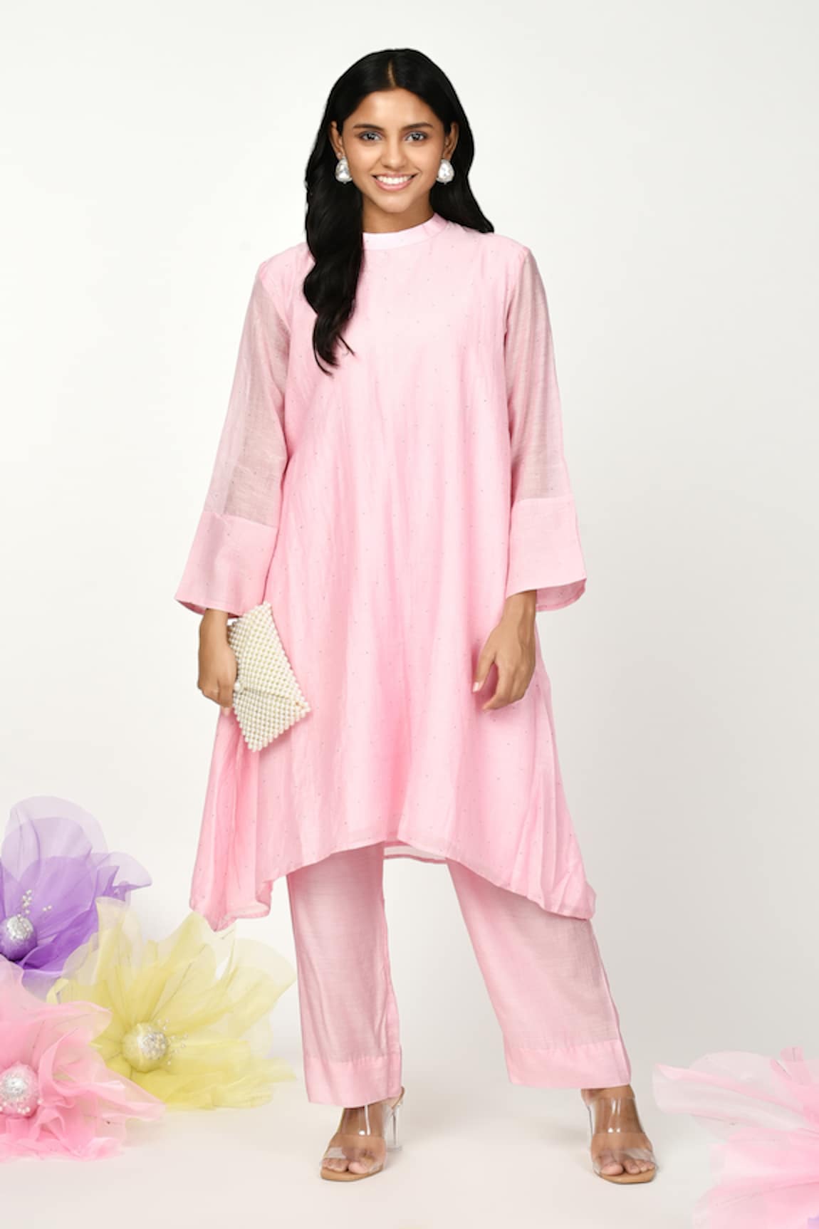 Komal Shah Chaav Chanderi A-Line Kurta & Pant Set