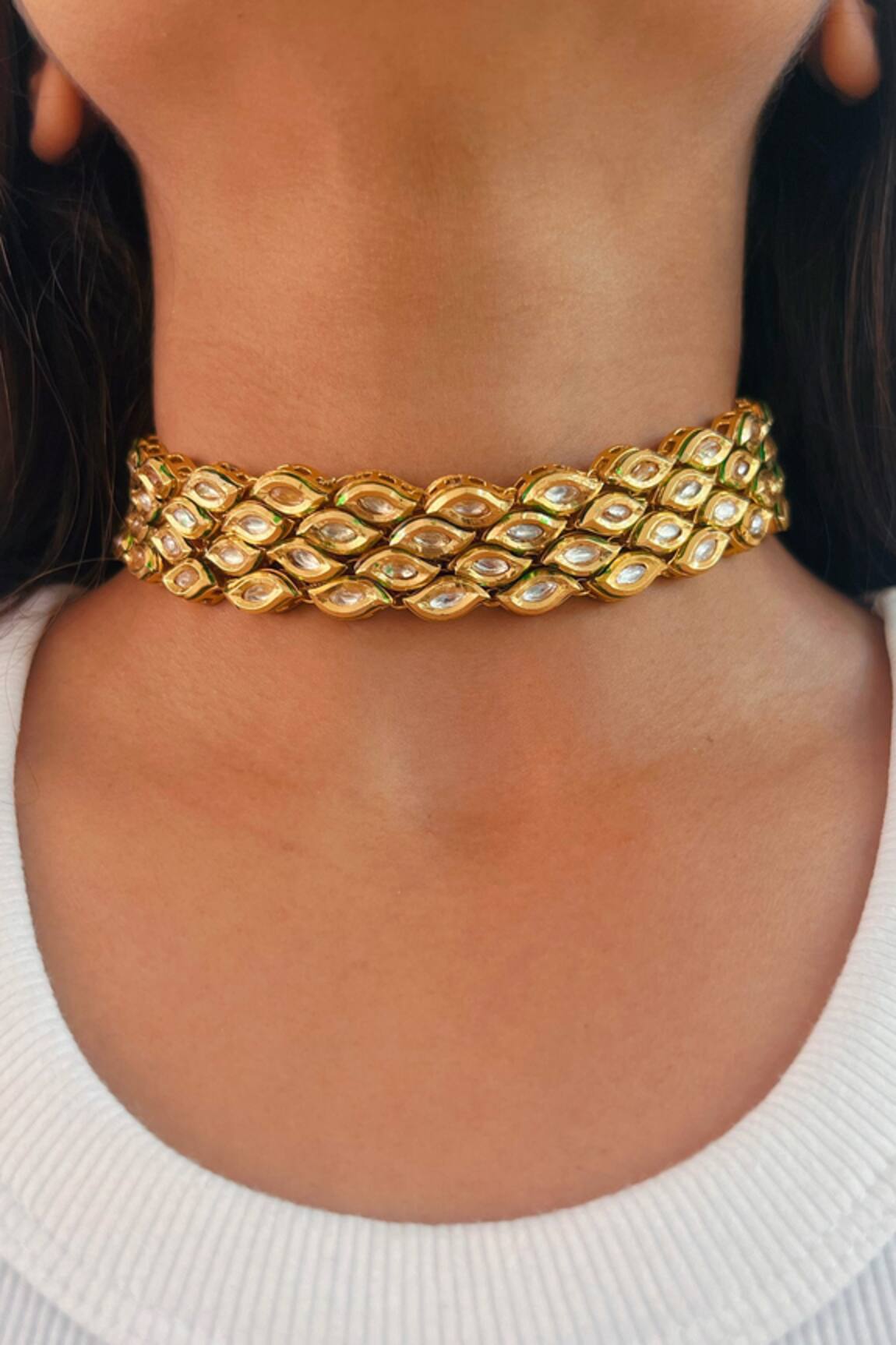 Prerto Reyah Cut Work Choker Necklace 