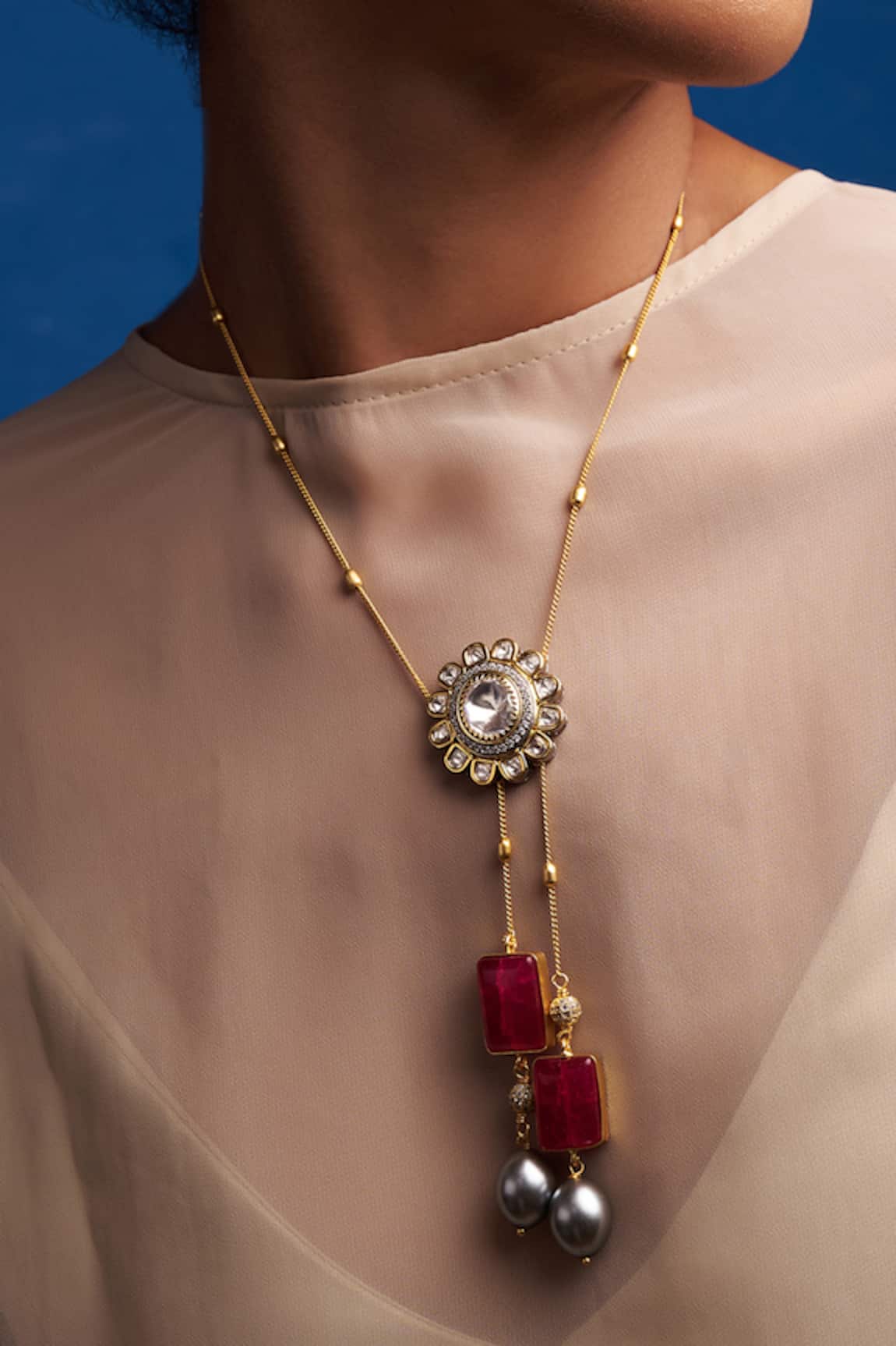 Joules By Radhika Agate Embellished Petite Necklace