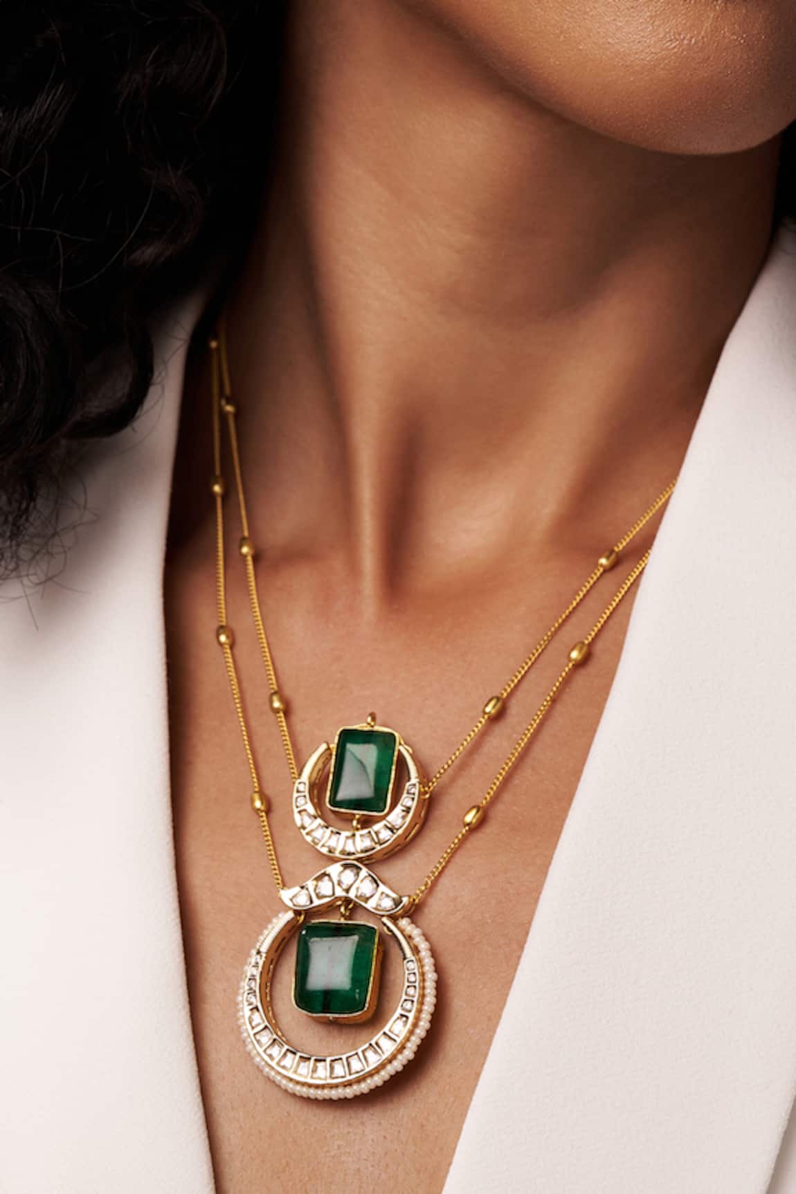 joules by radhika Onyx Embellished Layered Necklace