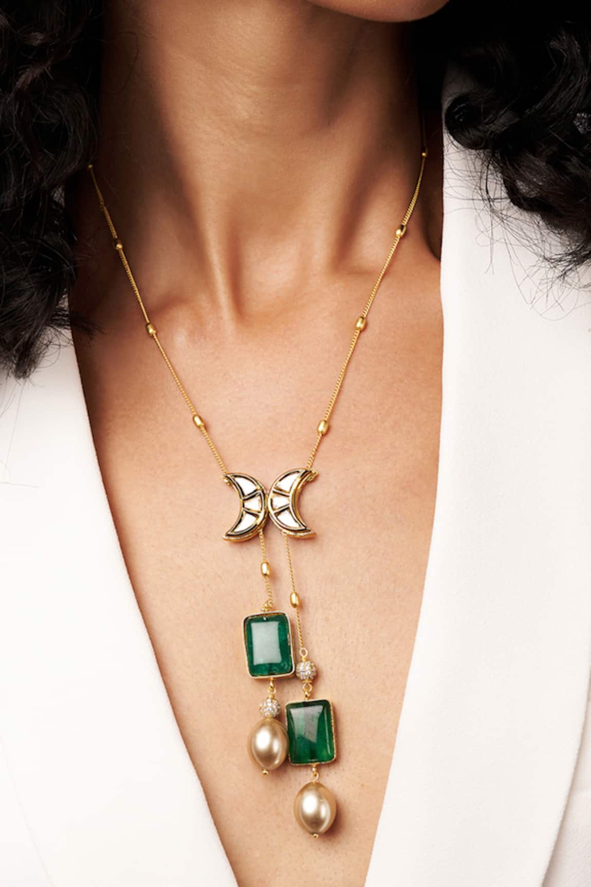 joules by radhika Petite Lariat Onyx Embellished Necklace