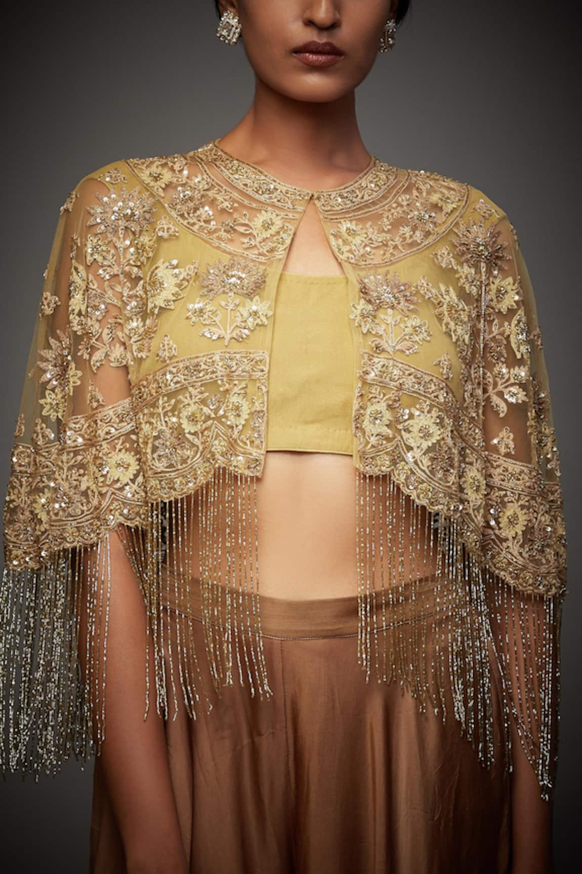 RI.Ritu Kumar Adira Embroidered Cape Blouse 