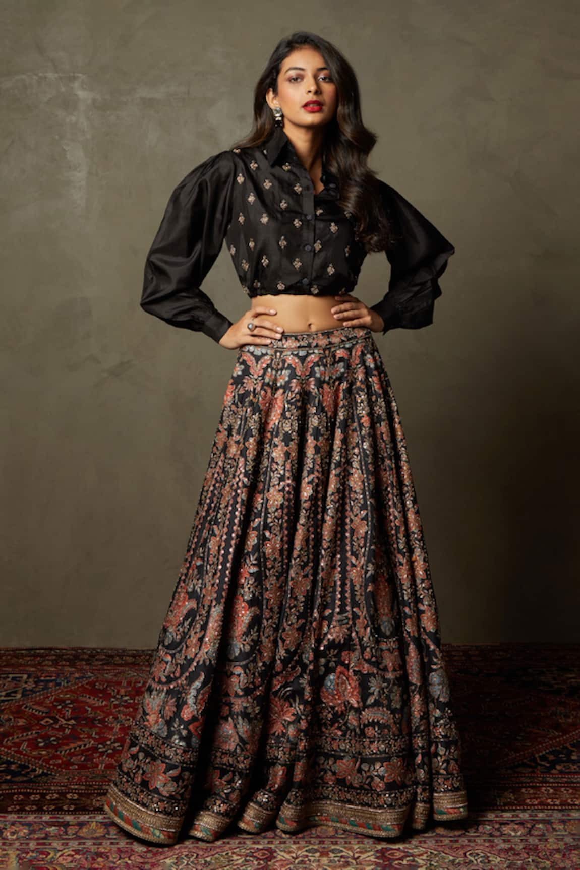RI.Ritu Kumar Adenia Embroidered Blouson Shirt