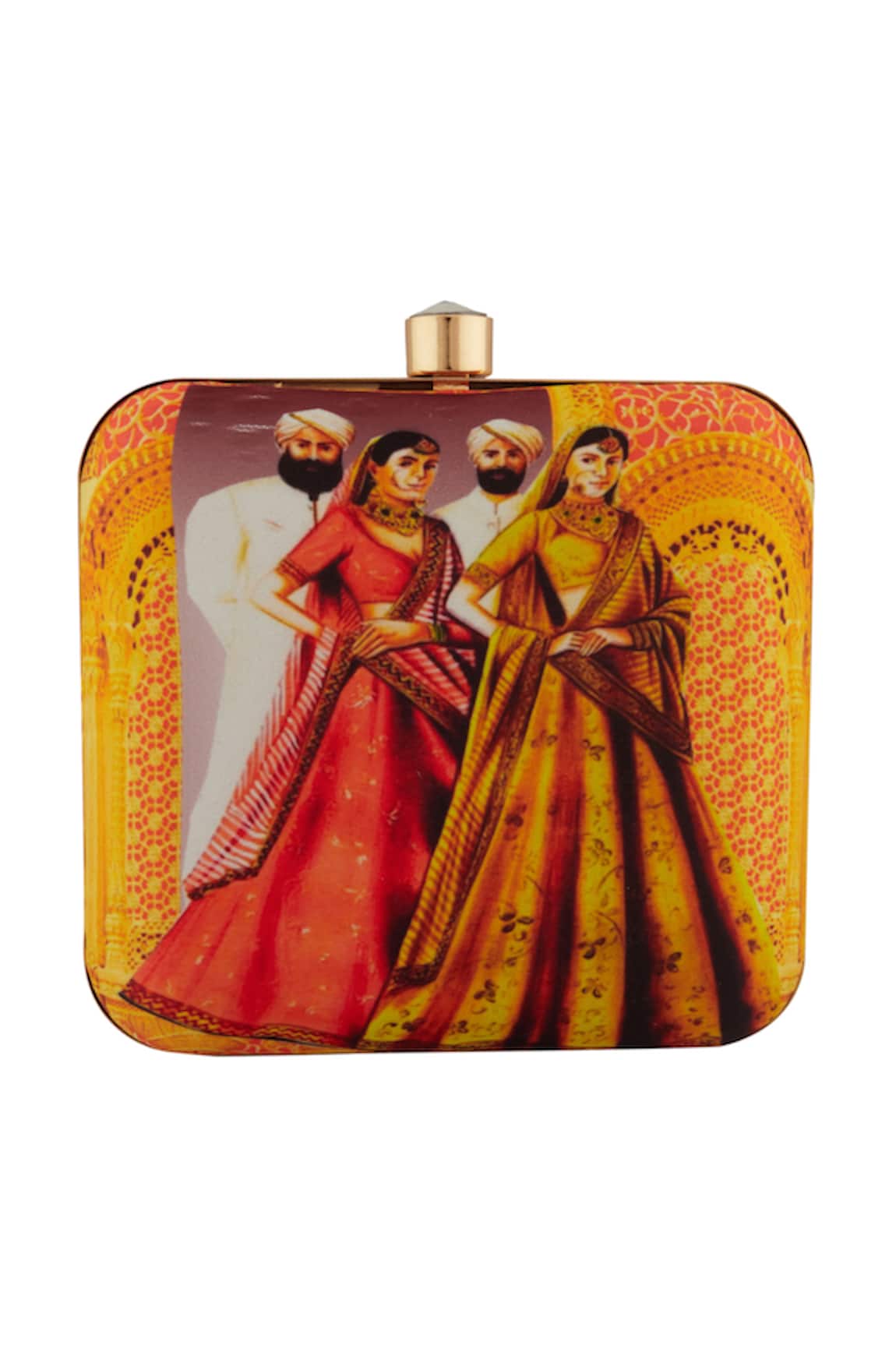 Nazaakat By Samara Singh Printed Box Clutch 