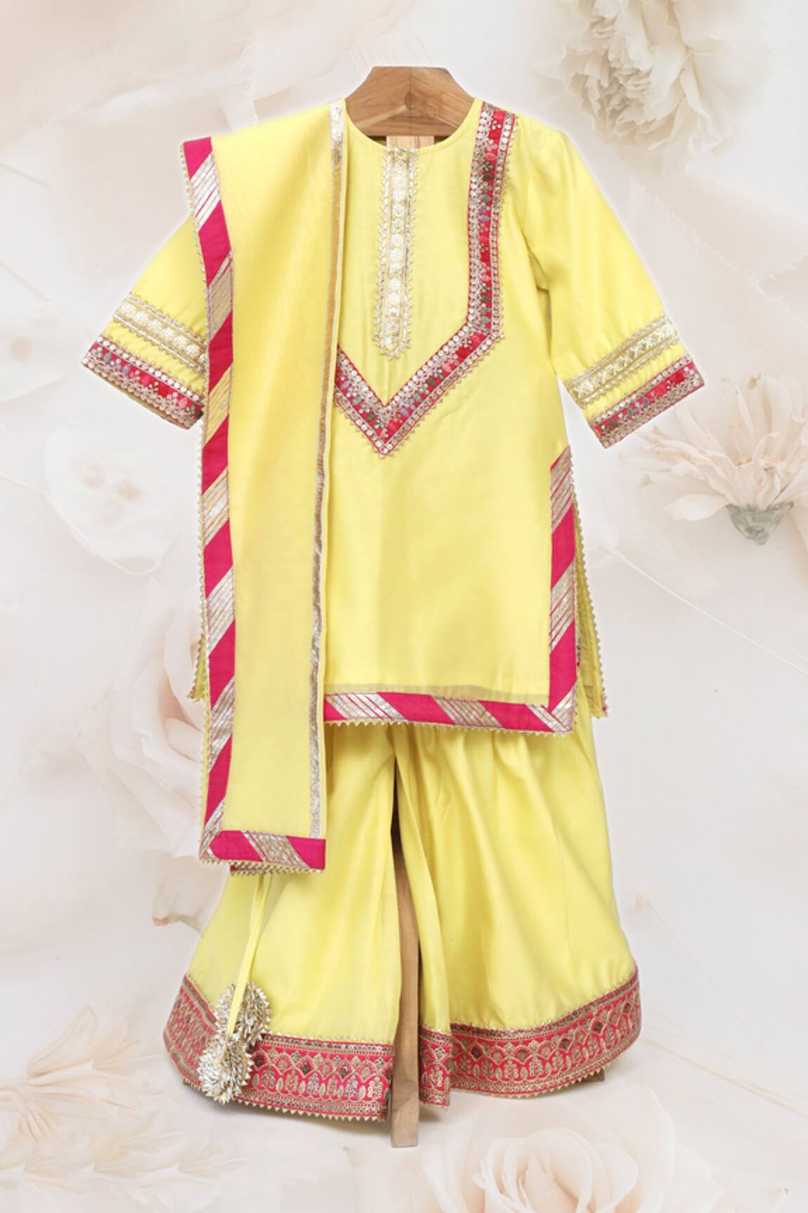 Minime Organics Sequin Embroidered Kurta Sharara Set 