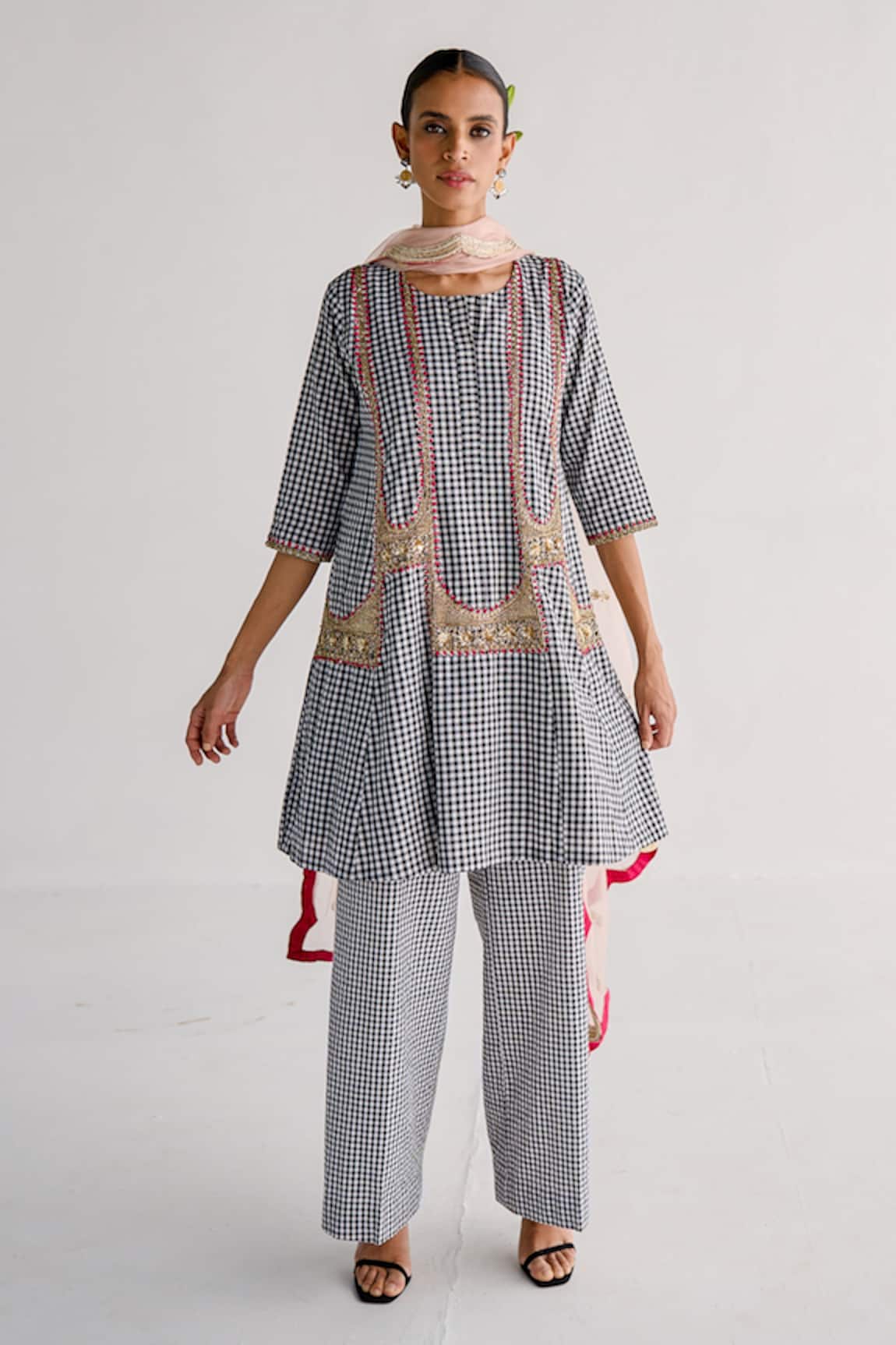 Esha Arora Zardosi Embroidered Short Anarkali Set