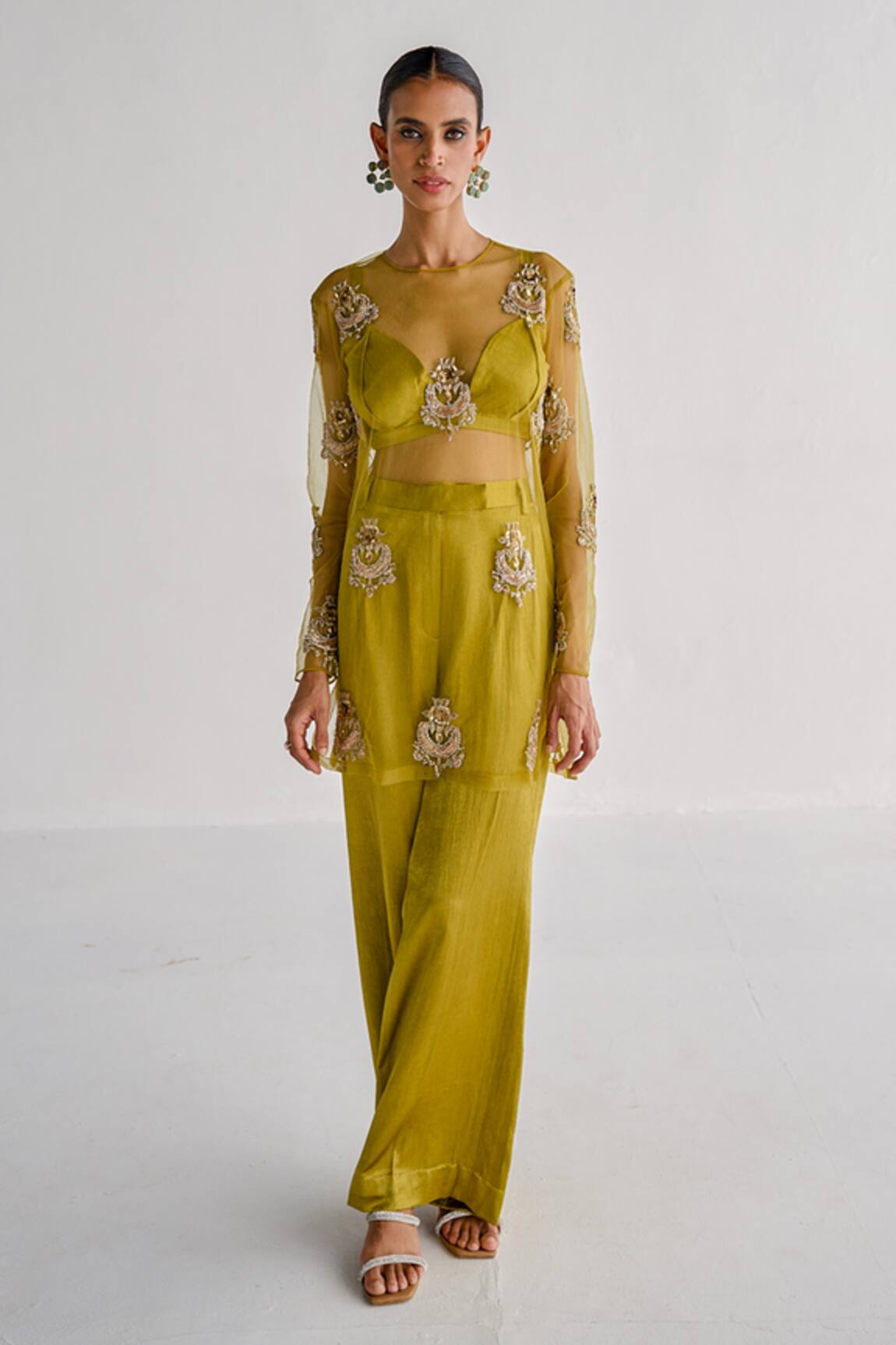 Esha Arora Embroidered Net Kurta & Pant Set