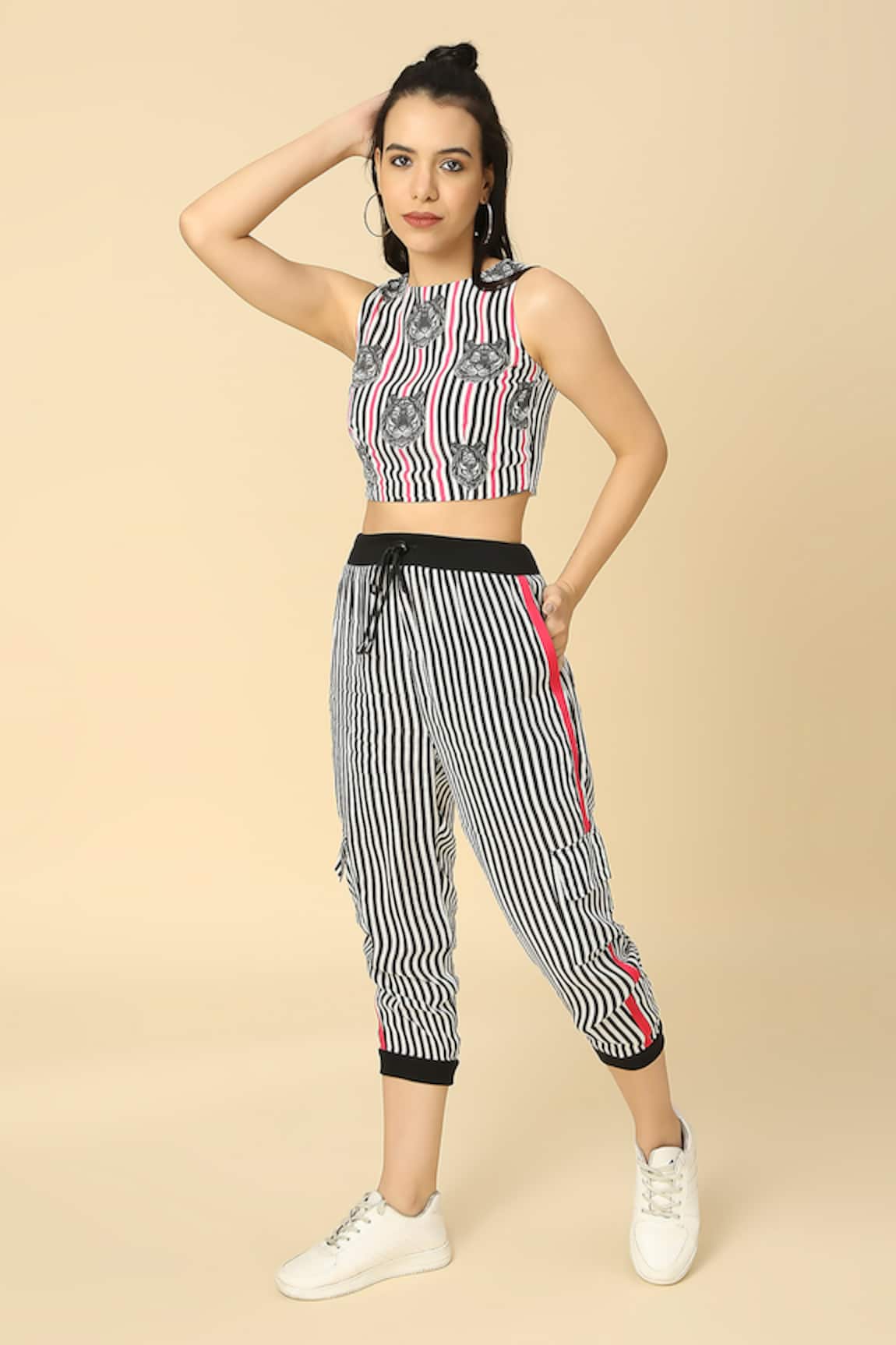 Neha Gursahani Printed Crop Top & Pant Set