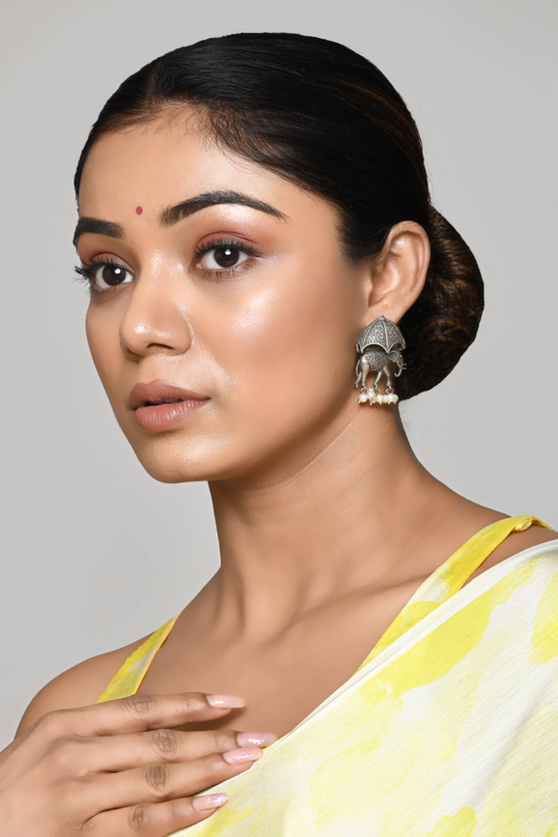 Nazaakat by Samara Singh Elephant Howdah Carved Earrings
