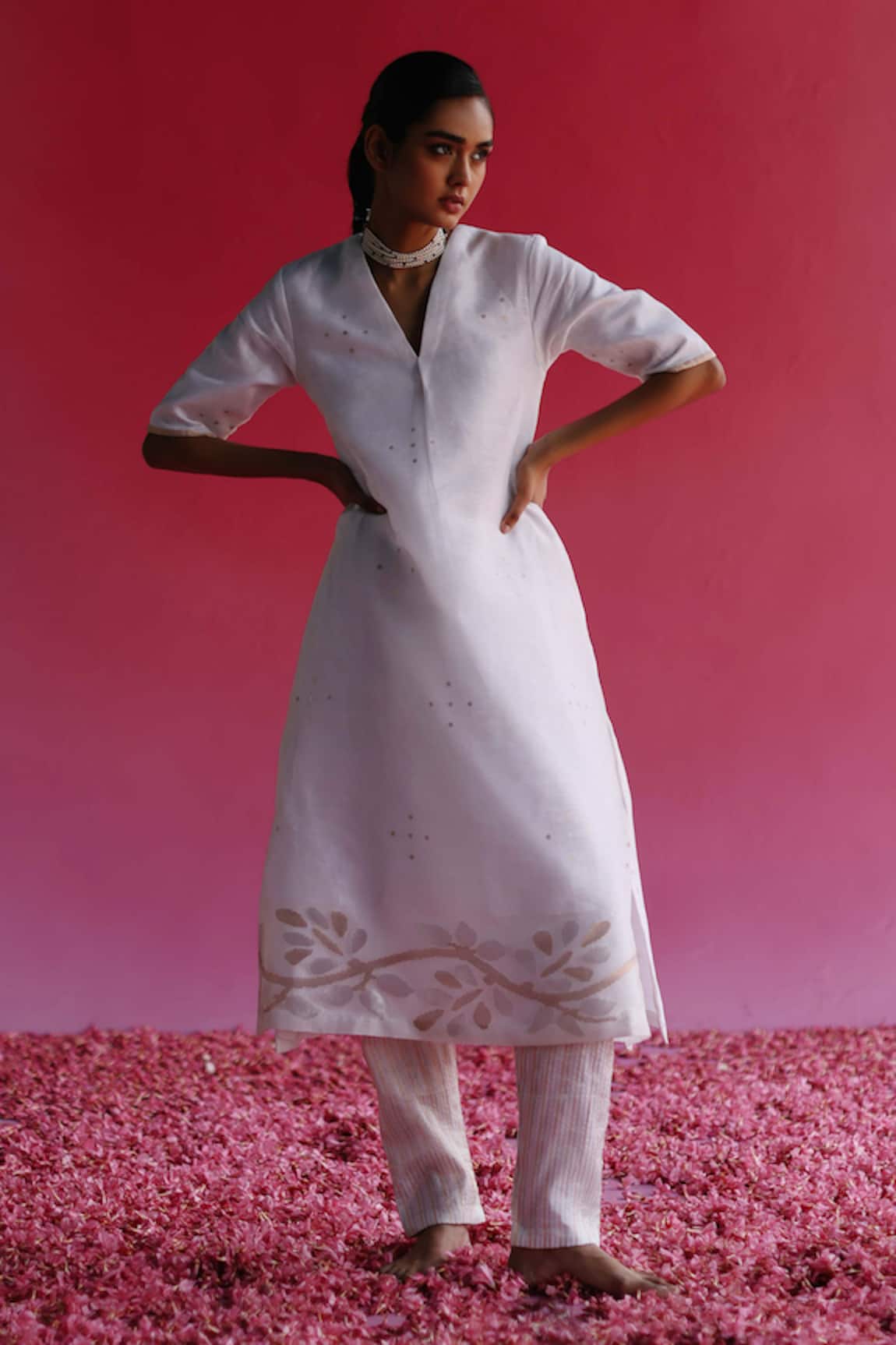 Taisha Palash Pure Linen Silk Handloom Kurta