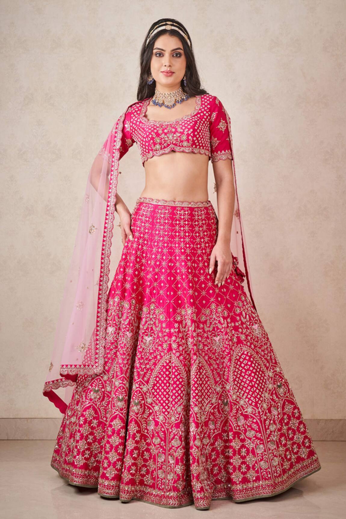 Sammohi By Moksha And Hiral Zardosi Embroidered Blouse Bridal Lehenga Set