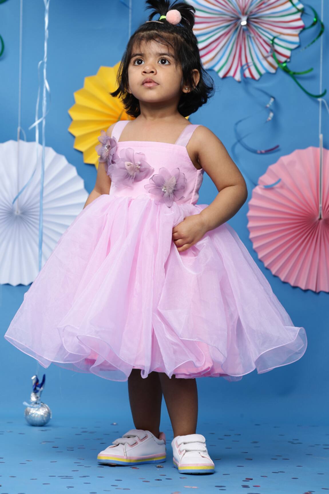 CASA NINOS Floral Applique Work Yoke Dress