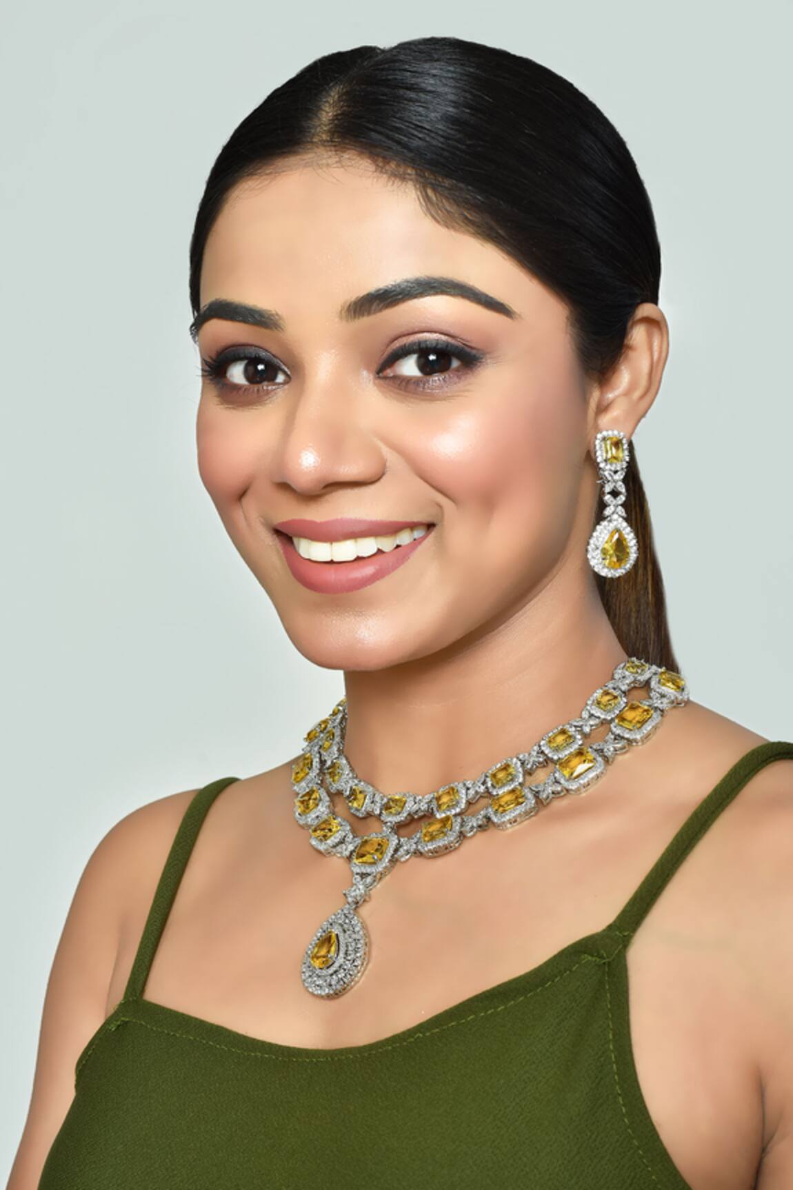 Vivinia By Vidhi Mehra Embellished Layered Necklace Set 