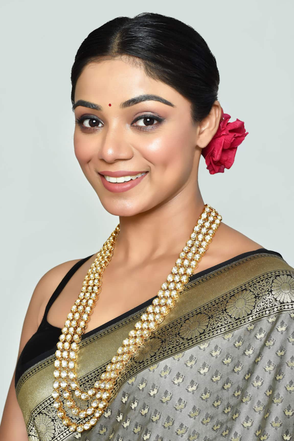 Vivinia By Vidhi Mehra Kundan Polki Embellished Layered Necklace 