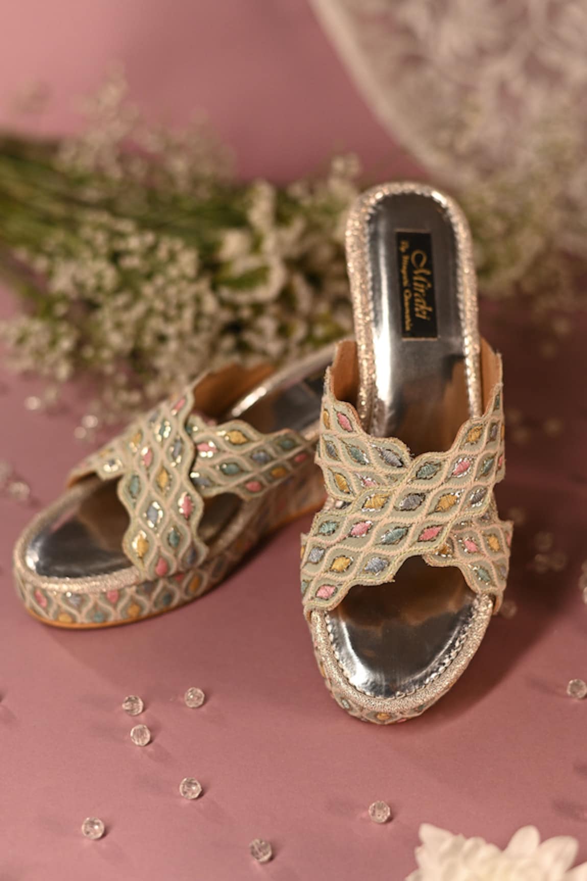 Miraki Thread Embroidered Wedges