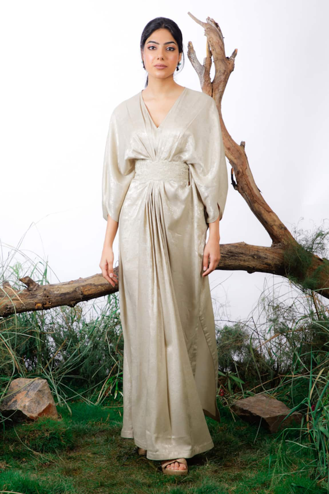 OMANA BY RANJANA BOTHRA Lisa Kaftan With Belt