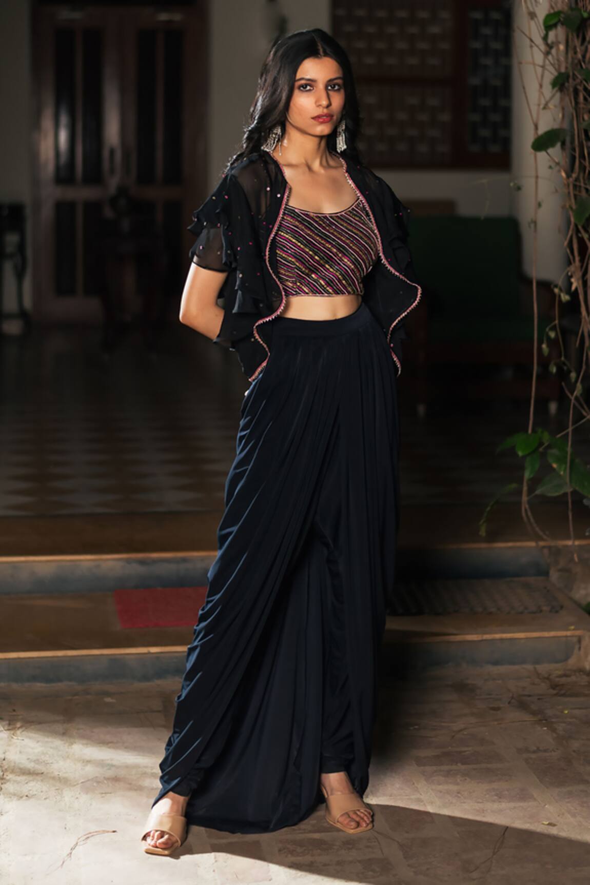 Studio Bagechaa Thread Embroidered Jacket & Pant Set