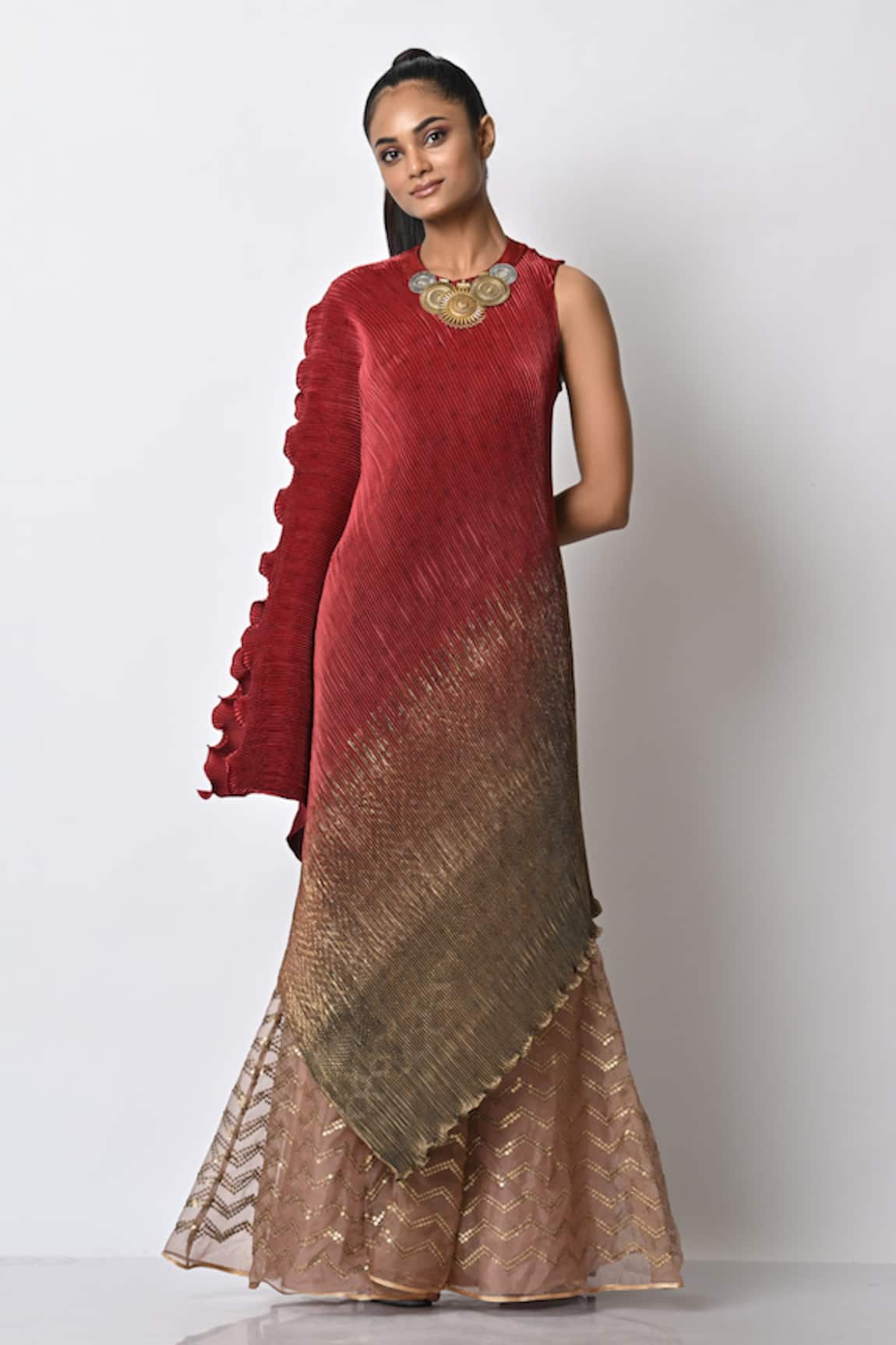 Kiran Uttam Ghosh Pleated & Draped Dress