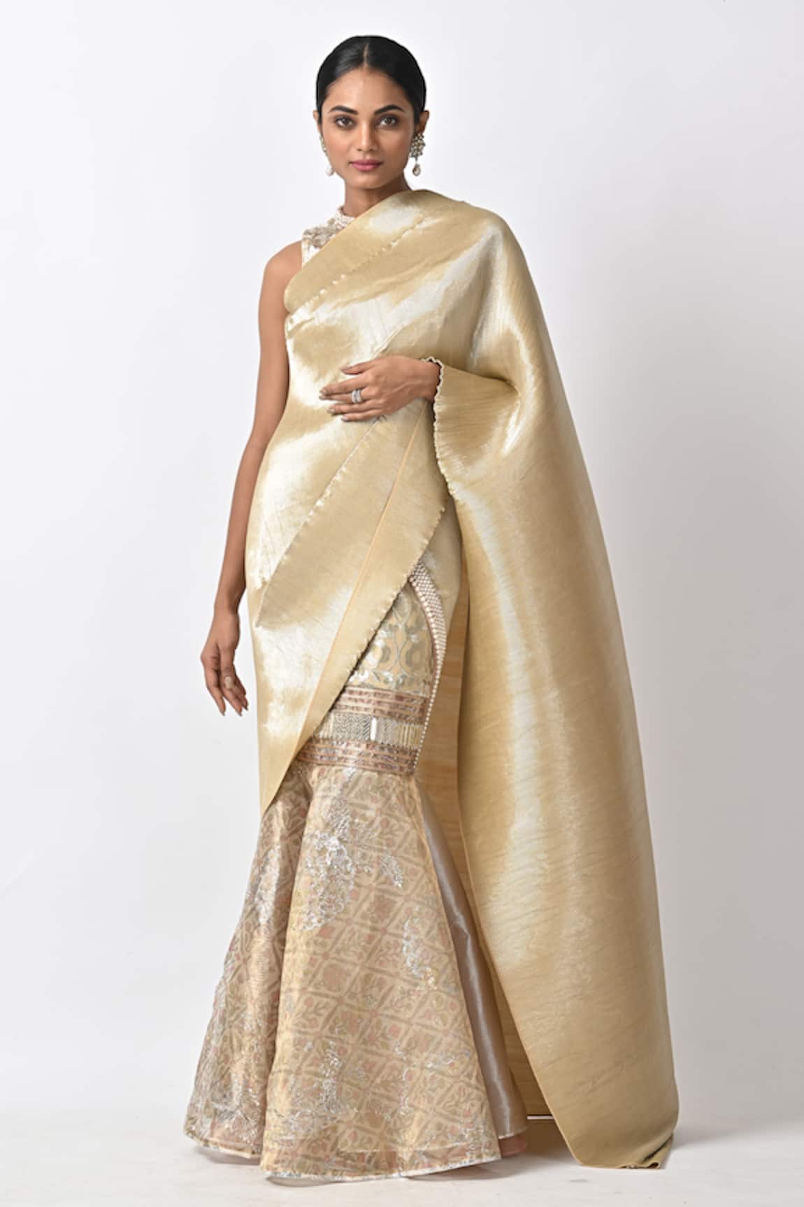 Kiran Uttam Ghosh Hand Embroidered Skirt Saree Set