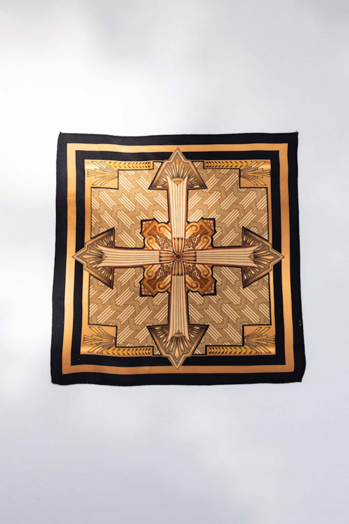 S&N by Shantnu Nikhil Twill Silk Geometric Print Pocket Square