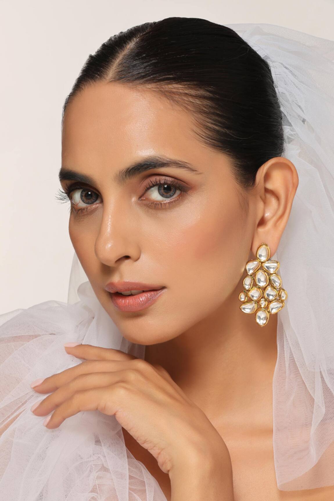 Swabhimann Kundan Embellished Toned Earrings