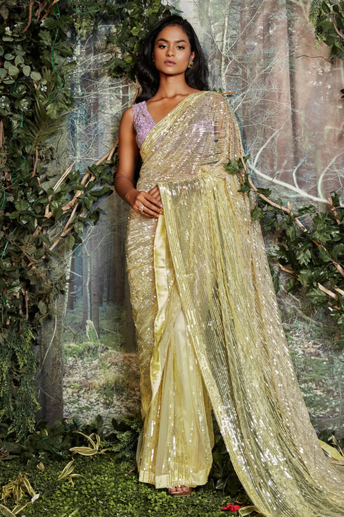 Kashmiraa Cutdana Hand Embroidered Saree Set