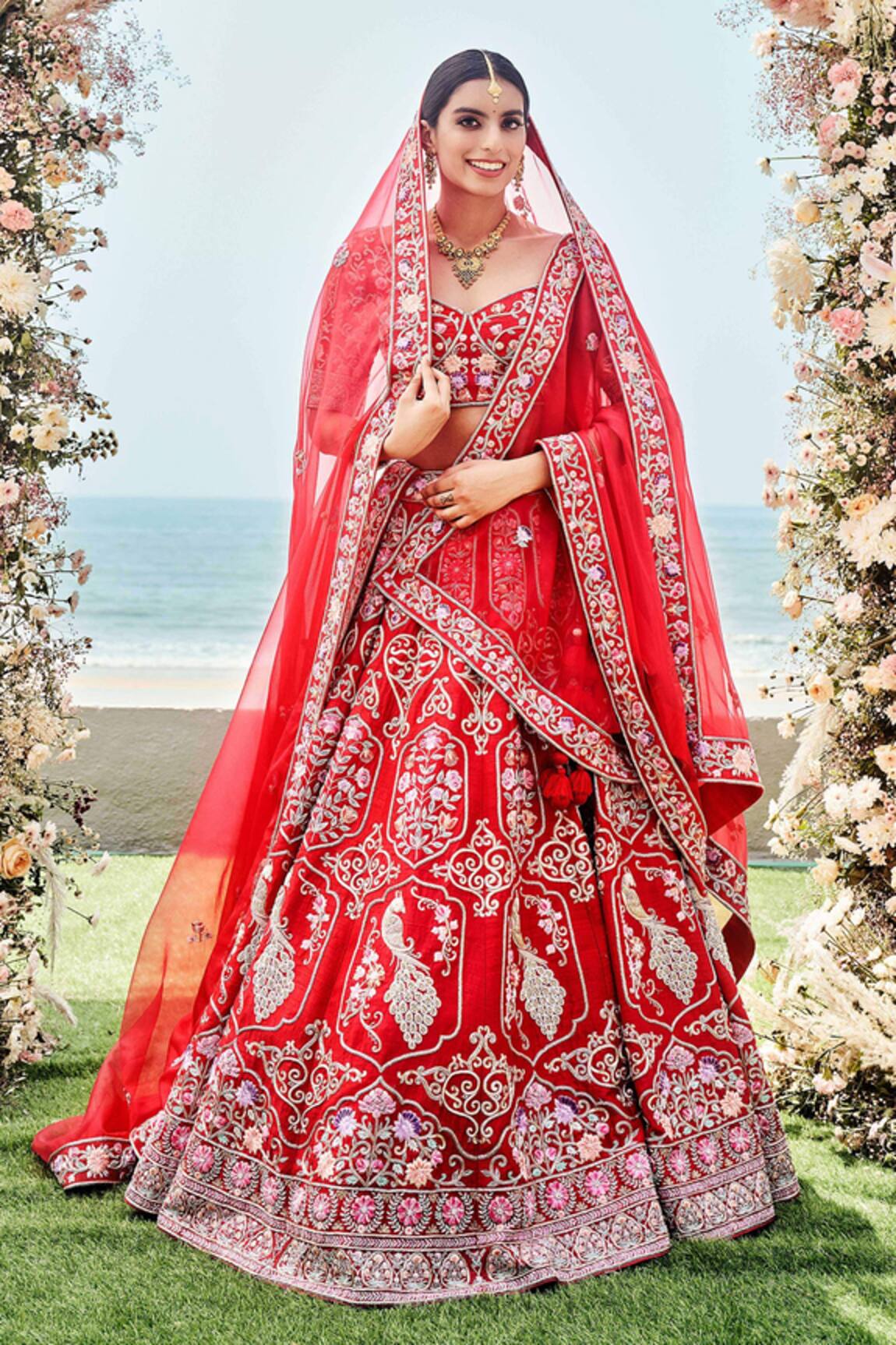 Sanjana Thakur Zardozi & Resham Embroidered Bridal Lehenga Set